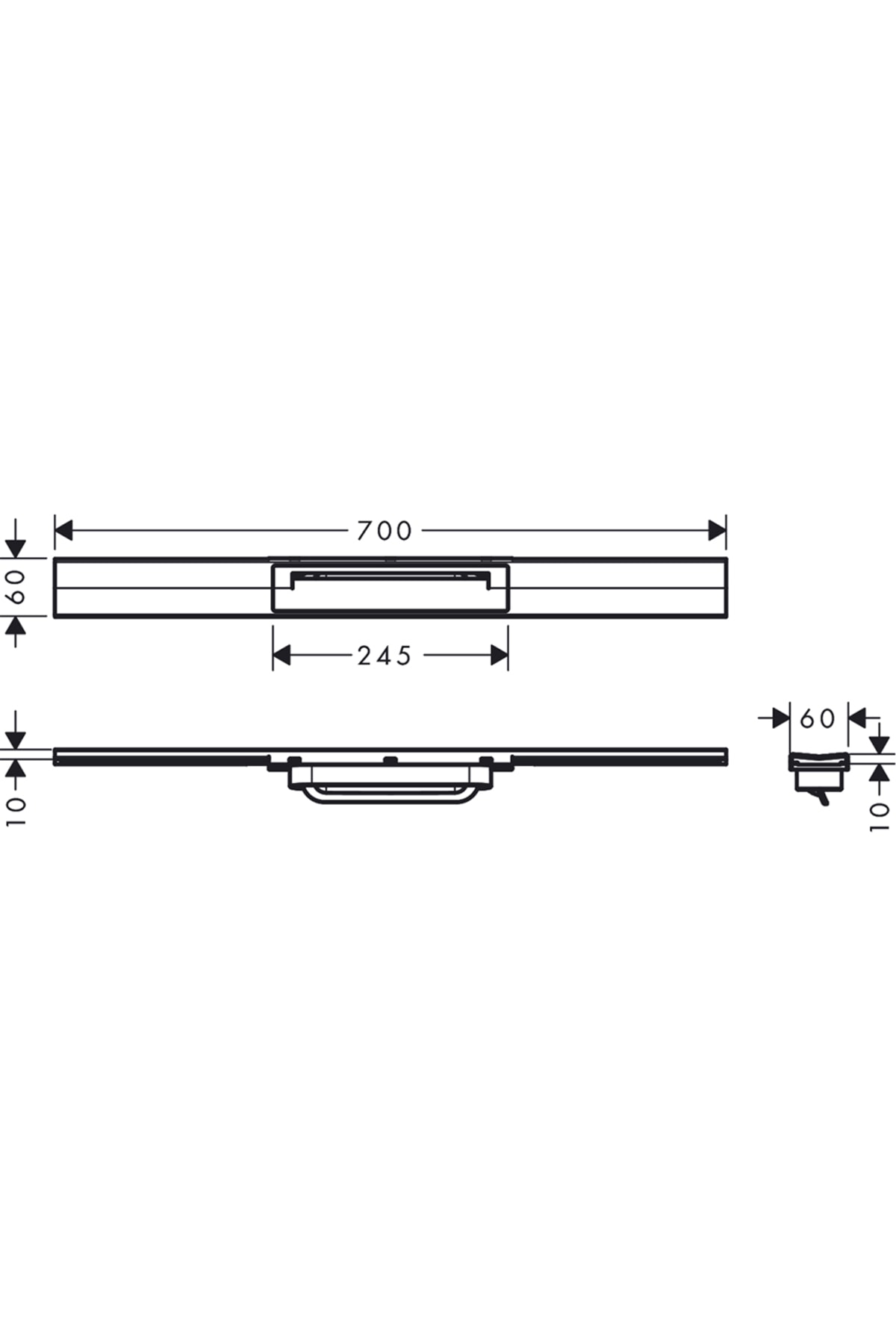 RainDrain Flex 70 Cm Mat Siyah Duş Kanalı 56043340
