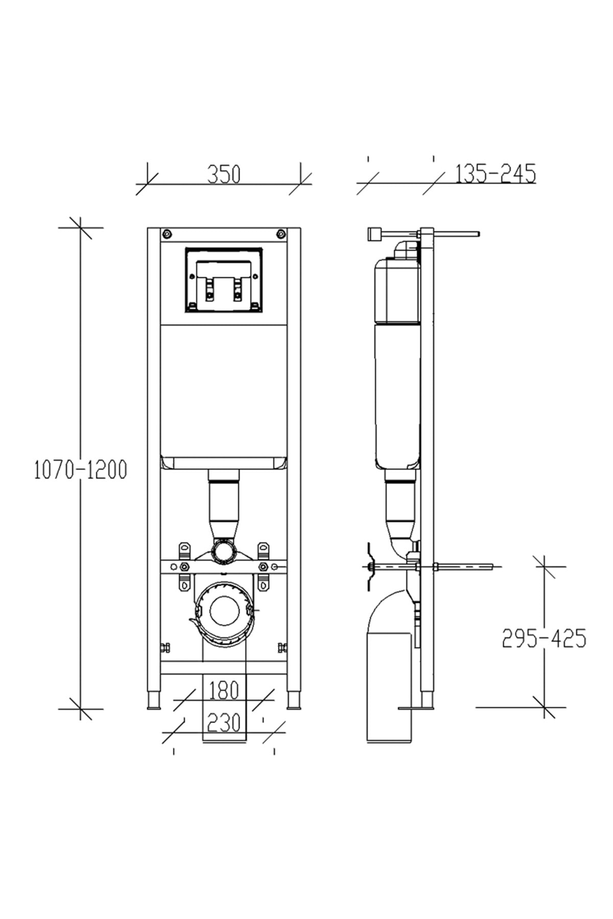 Verso 1100 Duvara Montaj Gömme Rezervuar