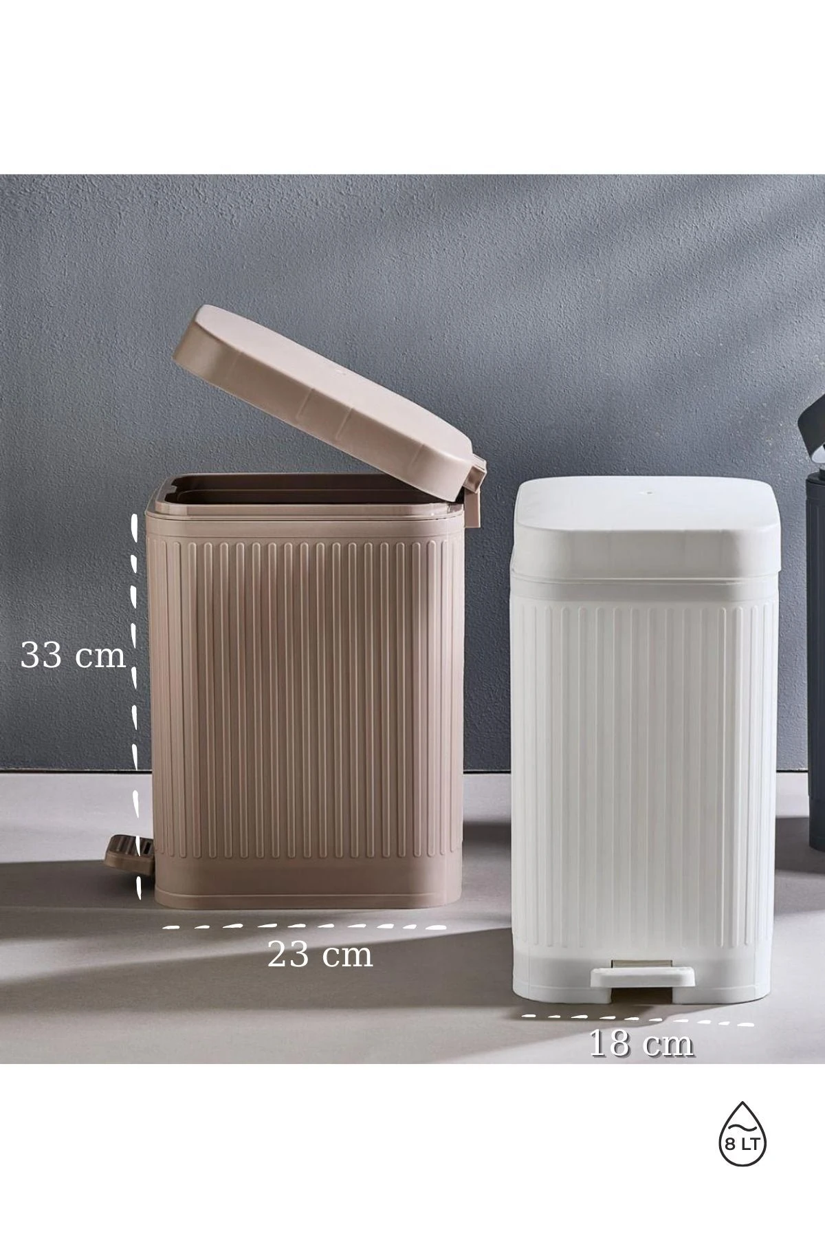 SoftStep Süspasyon Kapak Özellikli Pedallı Çöp Kovası 8L – Banyo, Tuvalet ve Mutfak Kullanımı İçin