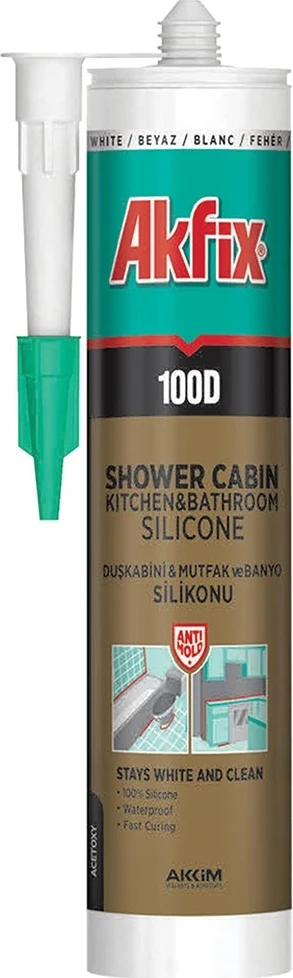 Beyaz Renkli Duşkabin Silikonu 310 Ml 100D