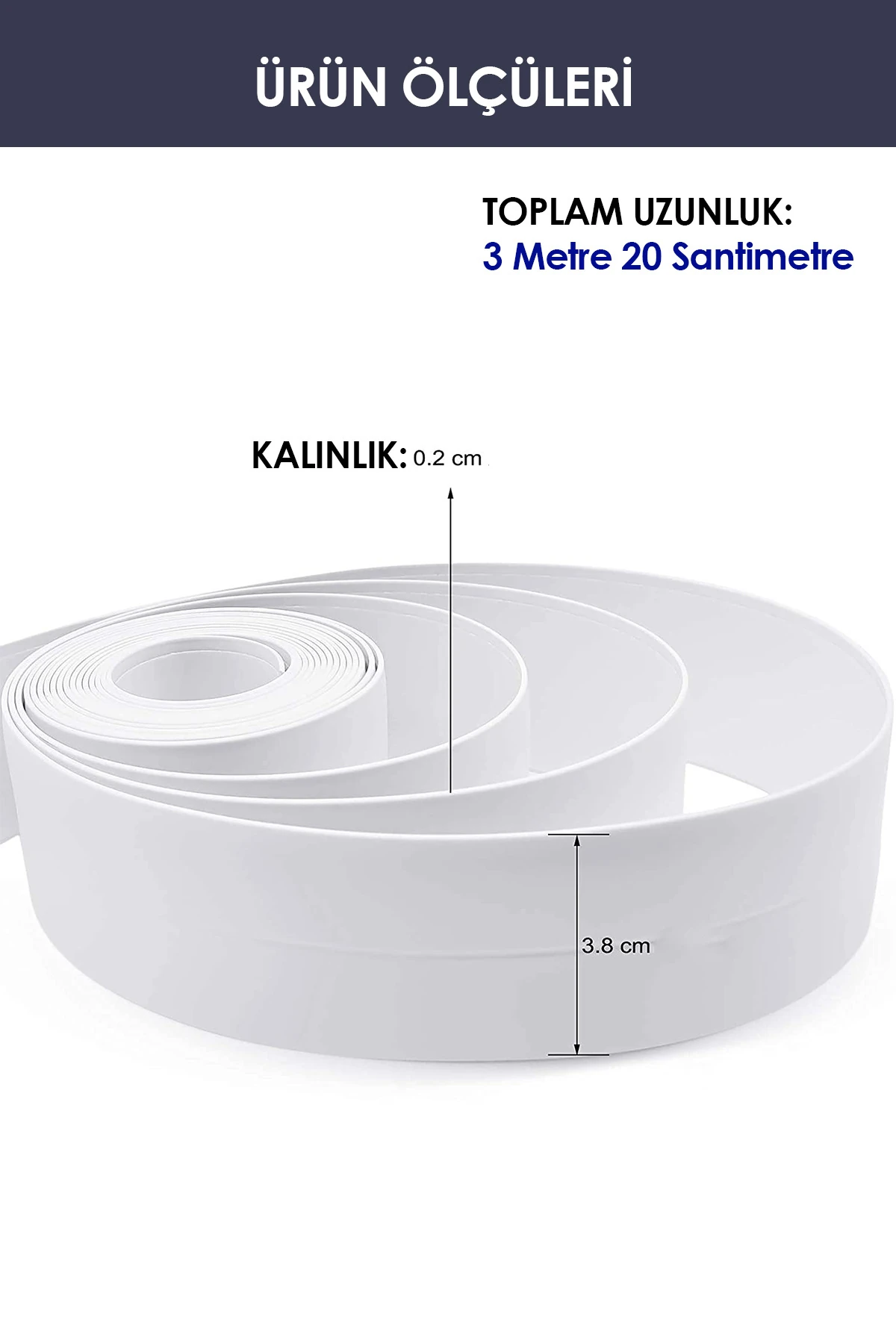 3.2M Banyo Küvet Mutfak Lavabo Su Sızdırmaz Bant Su Geçirmez Kenar Bandı Sızdırmazlık Tamir Beyaz