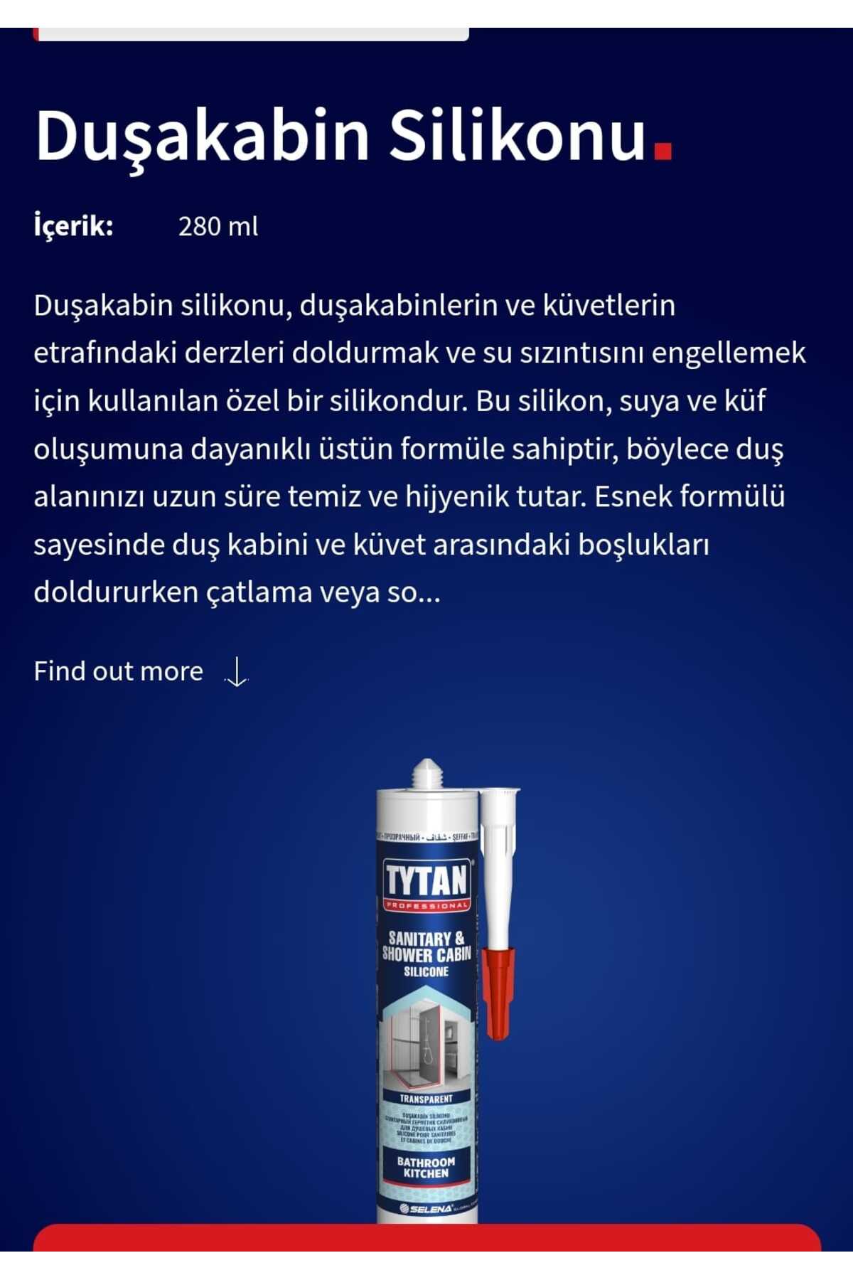 Duşakabin Silikonu280ml şeffaf(24adet)