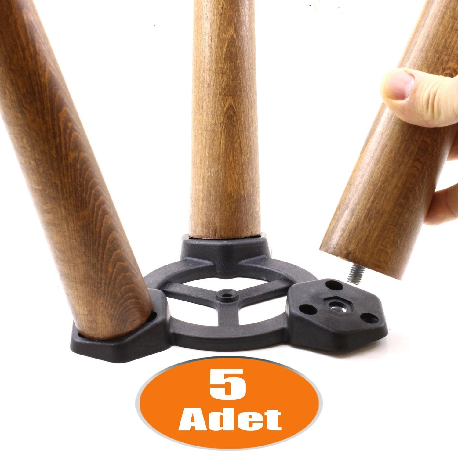 Mobilya Masa Sehpa Üçlü Plastik Bağlantı Aparatı Açılı Dereceli Ayak Tabanı (5 Adet)