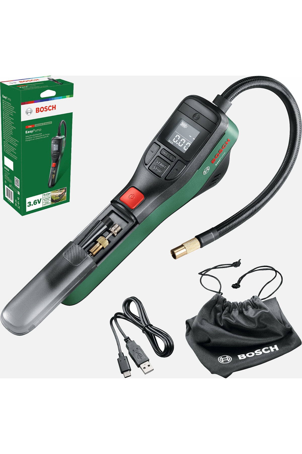 EasyPump 3.6 V Akülü Hava Kompresörü (Entegre Akü)