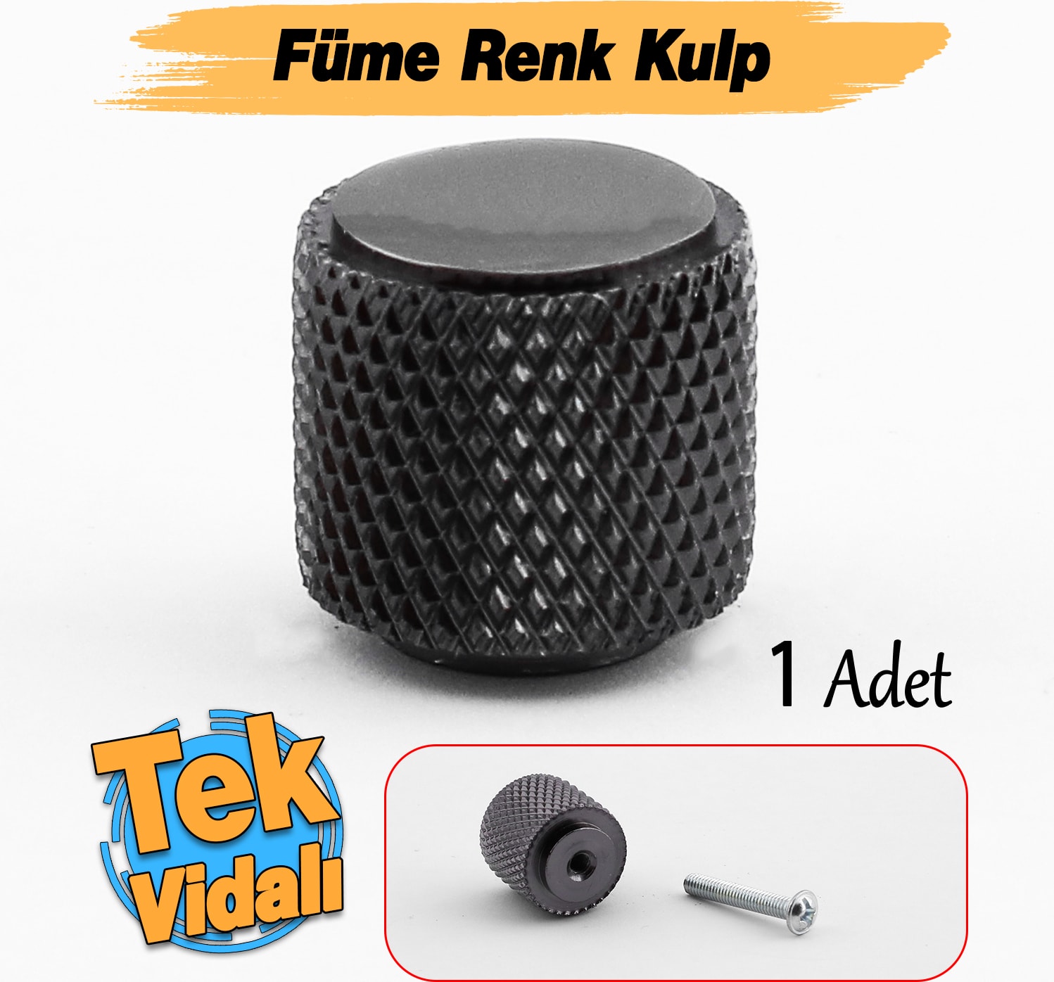 Tek Vidalı Çizgili Lüks Füme Renk Düğme Metal Kulp Çekmece Mobilya Mutfak Dolabı Dolap Kulbu Kulplar