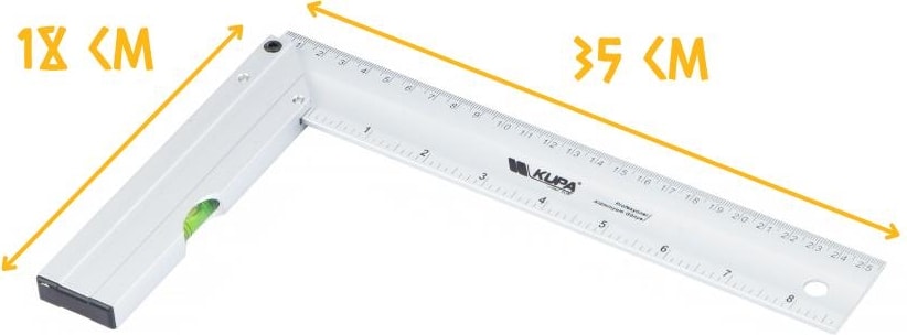 Kupa Su Terazili Alüminyum Gönye 350 Mm.