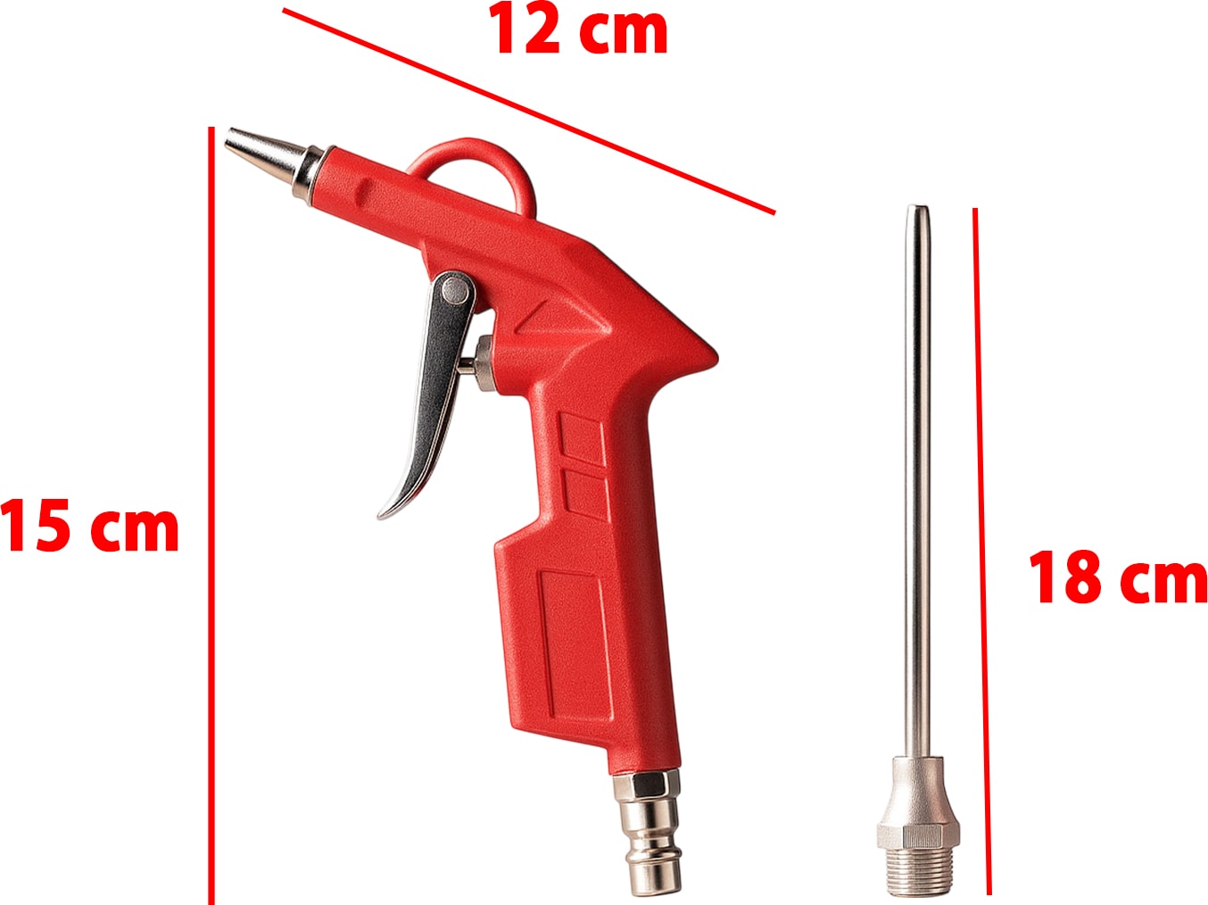 Uzun Ağızlı Uçlu 1/4" Kompresör Uyumlu Hava Üfleme Tabancası Temizlik Toz Giderme Tabancası Ucu