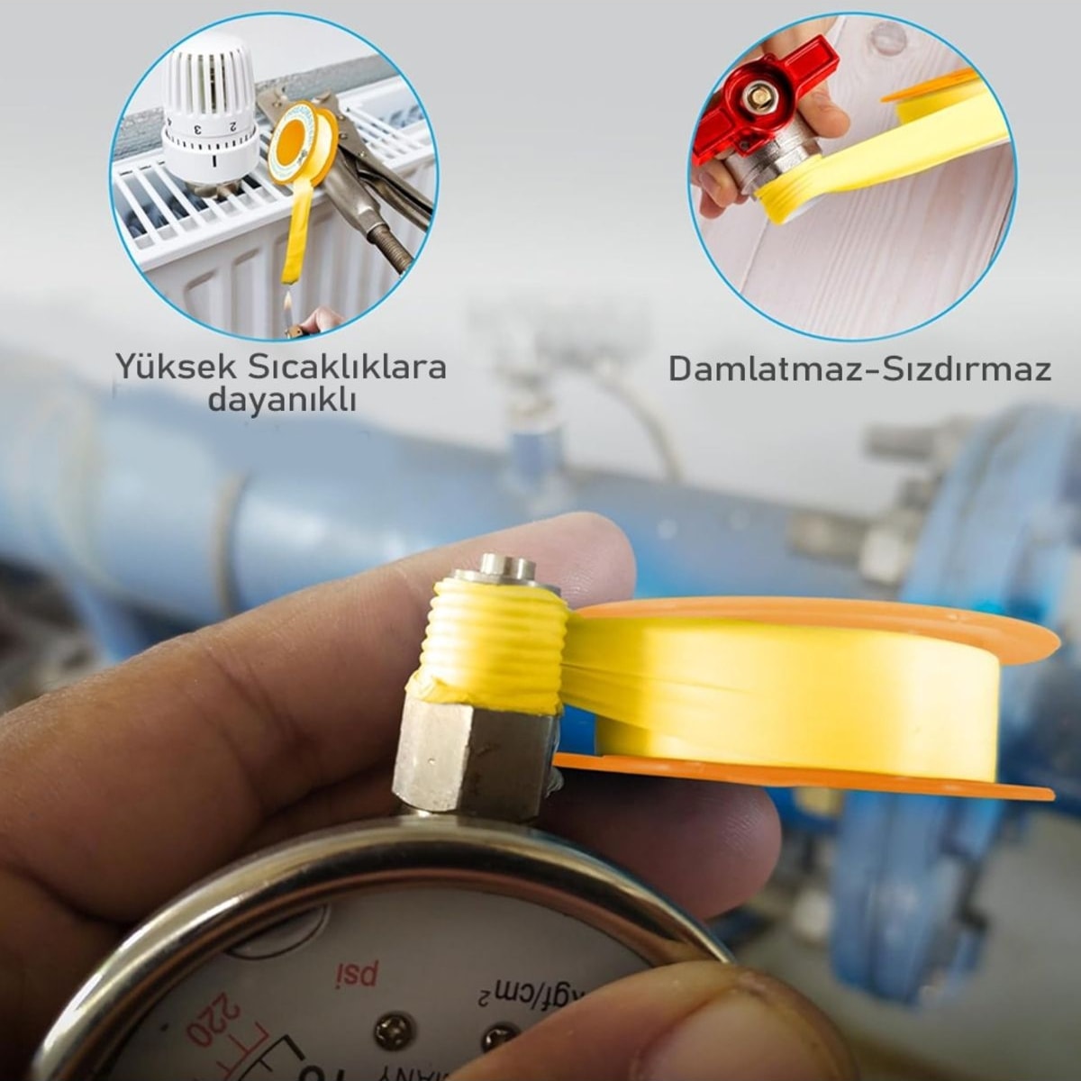 5 Adet Kaliteli Doğalgaz Teflon Bant (8 Metre 12 mm)