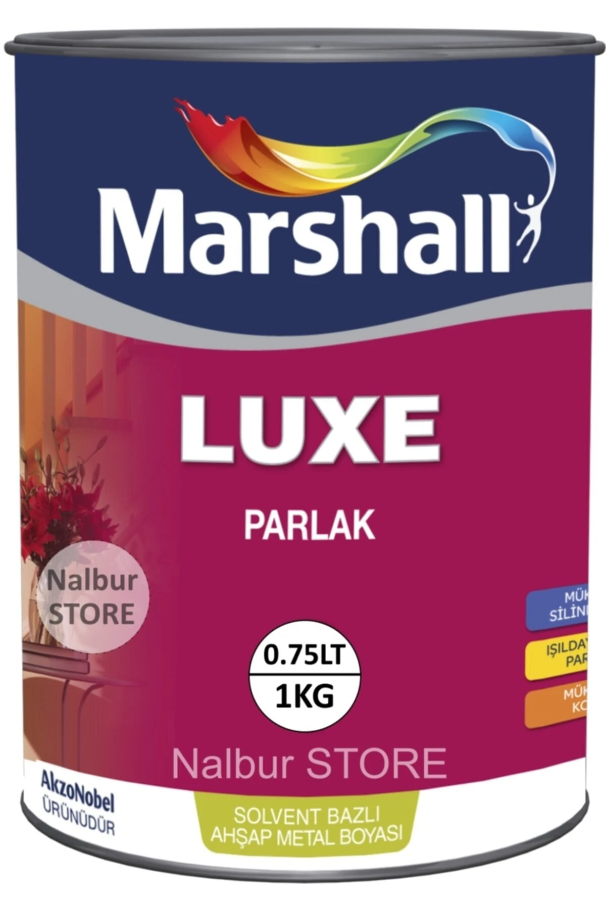 Luxe Parlak Yağlı Boya-0.75lt=1kg Beyaz-ahşap-demir-plastik Boyamada Mükemmel Sonuç Verir