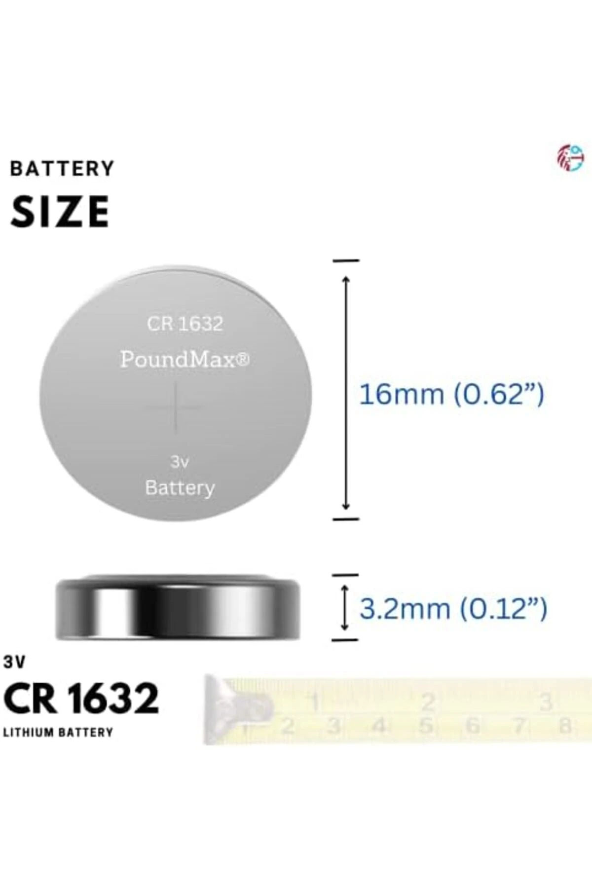 5 adet CR1632(DL1632) 3V Düğme Pil (Akıllı ev aletleri,araba anahtarları,terazi,uzaktan kumanda,bilg