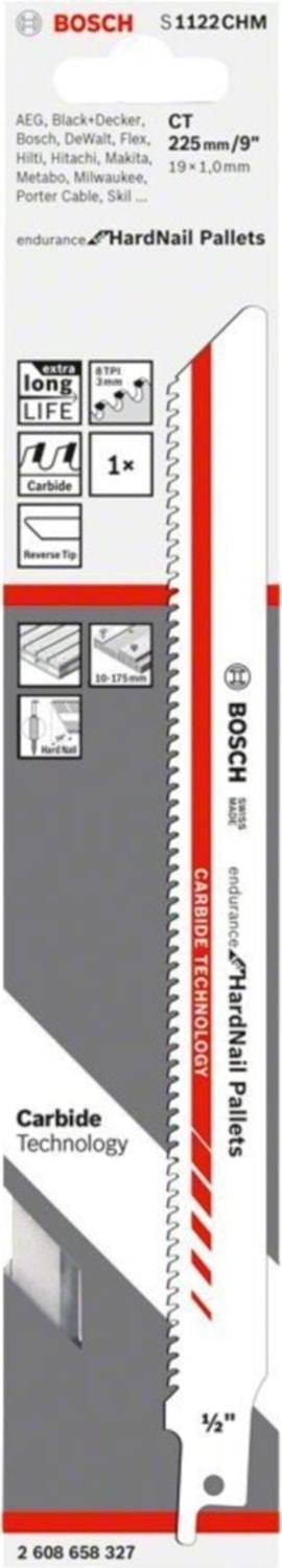 BOSCH - Endurance For Serisi Sert Çivili Paletler Için Panter Testere Bıçağı S 1122 Chm 1'li
