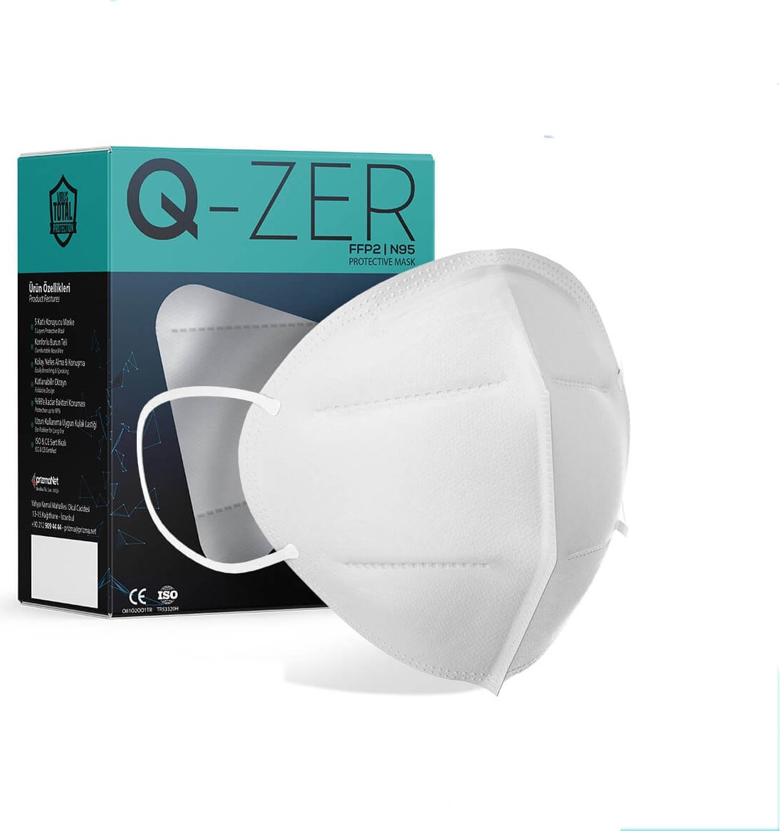 Qzer Ffp2 N95 Maske Meltblown Katmanlı