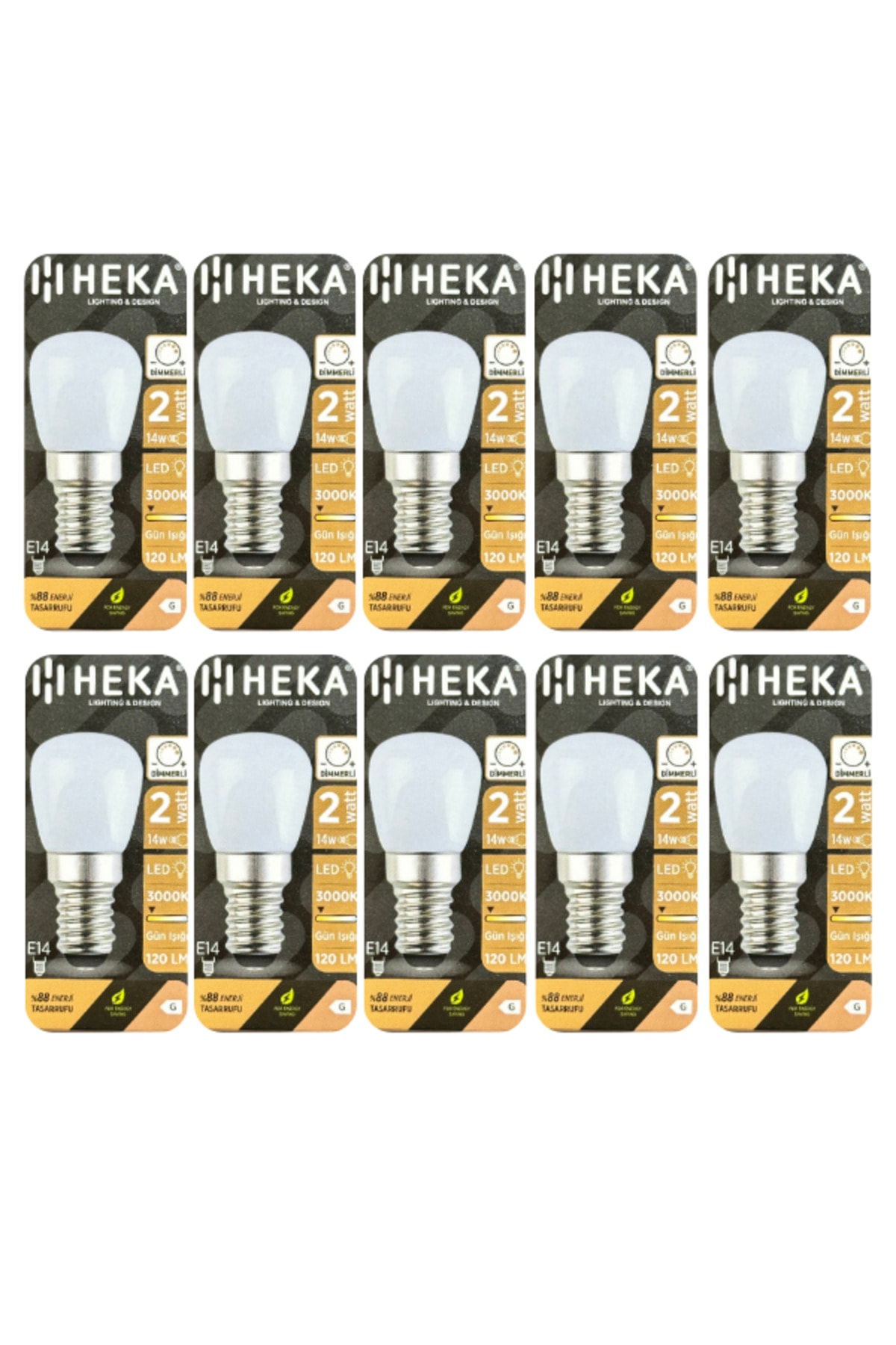 (10 Adet) 2W (14W) 3000K (Sarı Işık) E14 Duylu (İnce Duy) Dim Edilebilir Soft Led Mini Ampul