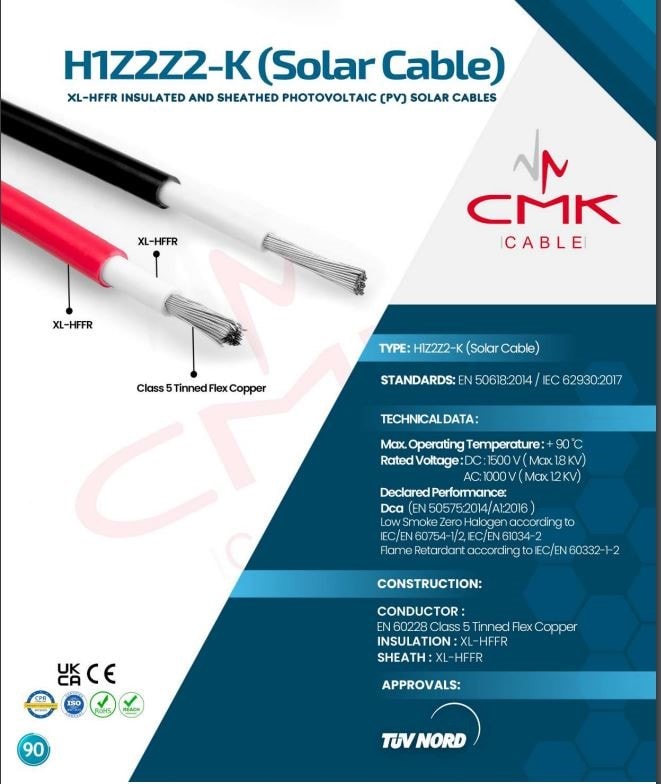 6 mm Solar Kablo Mc4 Konnektörlü 8 Metre (4 M Kırmızı+4 M Siyah)