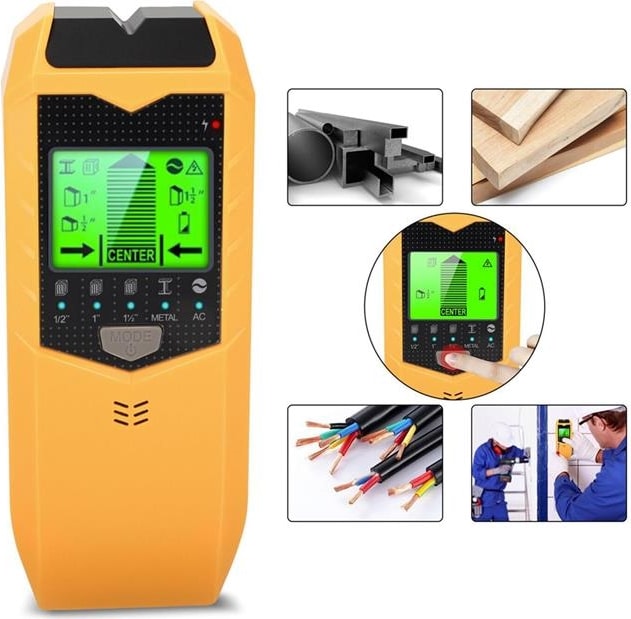 Powermaster PM-26593 Profesyonel 5in1 LCD Ekranlı Çok Fonksiyonlu Saplama Bulucu Duvar Dedektörü