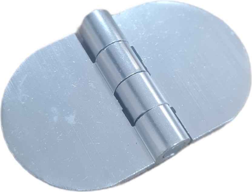 Yaprak Menteşe Oval Alüminyum Gümüş Renk 40X68 mm | 3,3 mm Kalınlık | 5 Adet