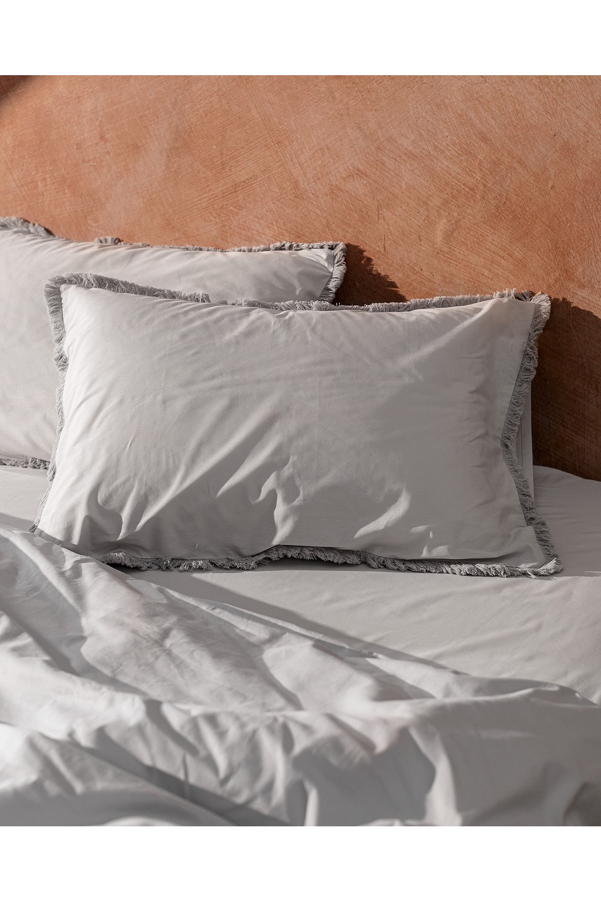 Sona King Size Püsküllü Nevresim Takımı - Gri