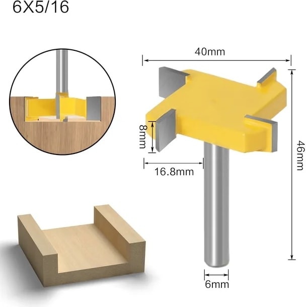 6X40X7.93 1 Adet 6mm 6.35MM 8mm Shank 4 Kenar T Tipi Planya Kesici Ağaç Işleme Aleti Freze Uçları Ahşap Endüstriyel Sınıf Freze Kesicisi (Yurt Dışından)