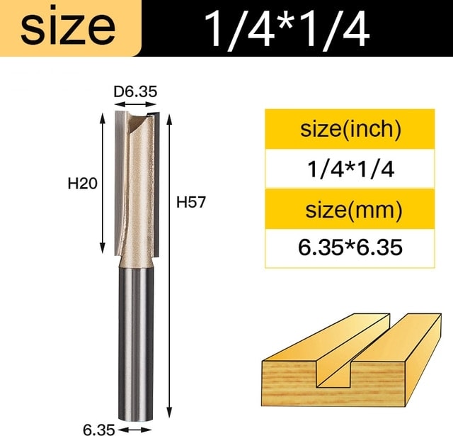 1 Adet Z00105 Tideway Düz Freze Uçları 1/2 1/4 Shank Çift Flüt Dalma Freze Kesici Karbür Uçlu Ağaç Işleme Kırpma Planya Aracı (Yurt Dışından)