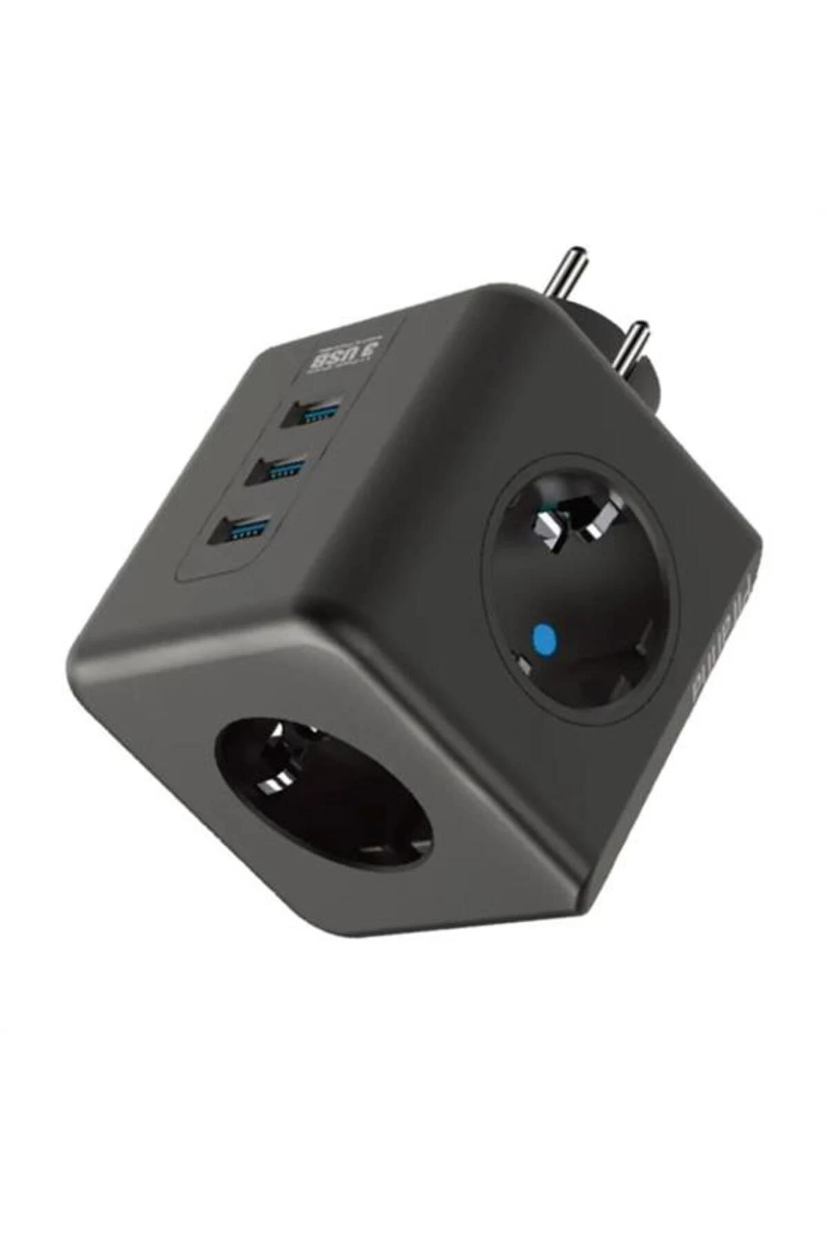 Isıya Dayanıklı Termal Akım Korumalı ve Çocuk Korumalı 3 Priz Girişli 3 USB Girişli Küp Priz (4832)