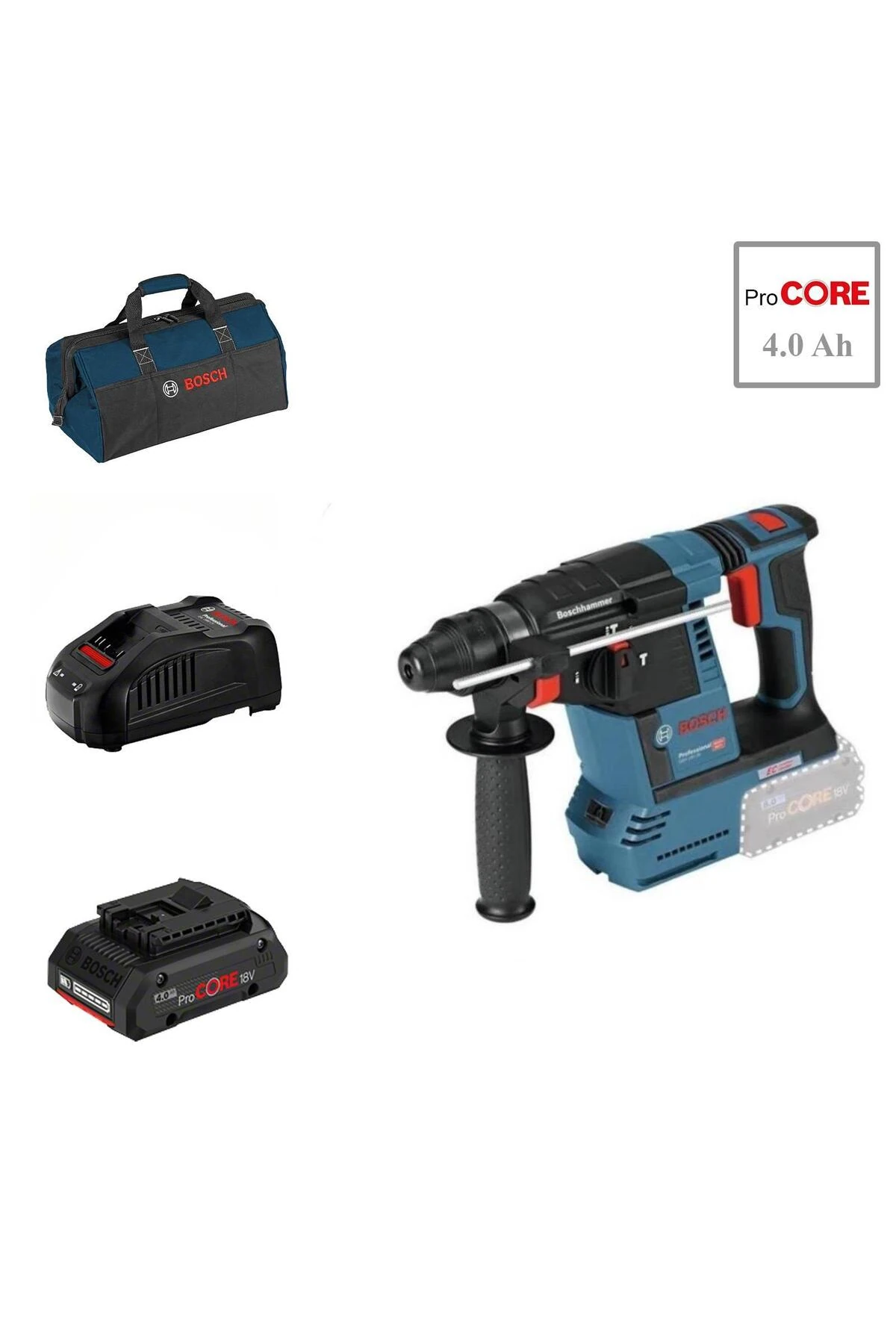 GBH 18V-26 1x4 Ah ProCore Akülü Kırıcı Delici Bez Çantalı