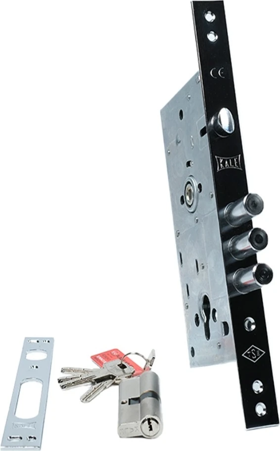 252R0000123 -Monoblok Çelik Kapı Kilidi SN68MM Barelli 3 anahtarlı