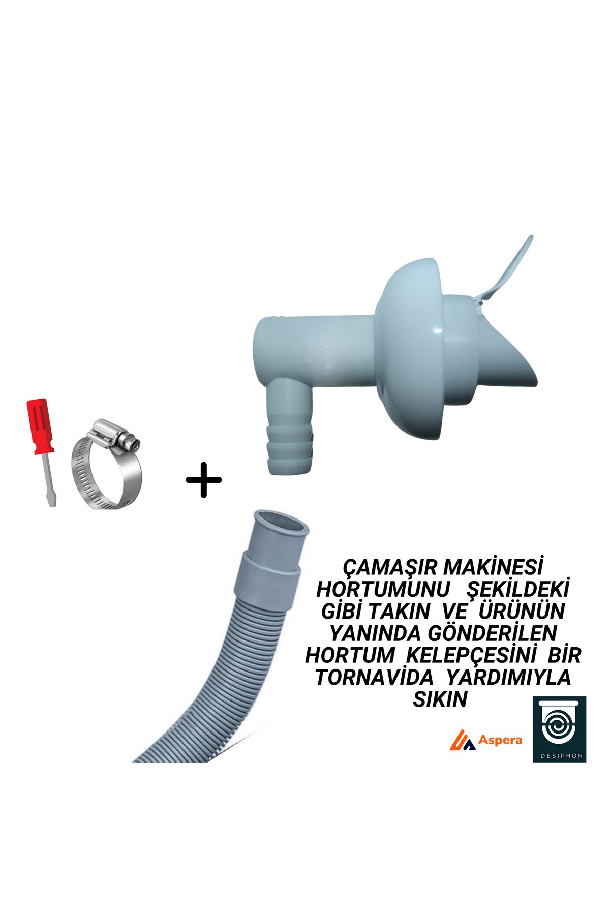 Çamaşır ve Bulaşık Makinesi Gider Koku Önleyici Çekvalf Adaptör Conta | Ø50 mm Haşere ve Koku Koruma