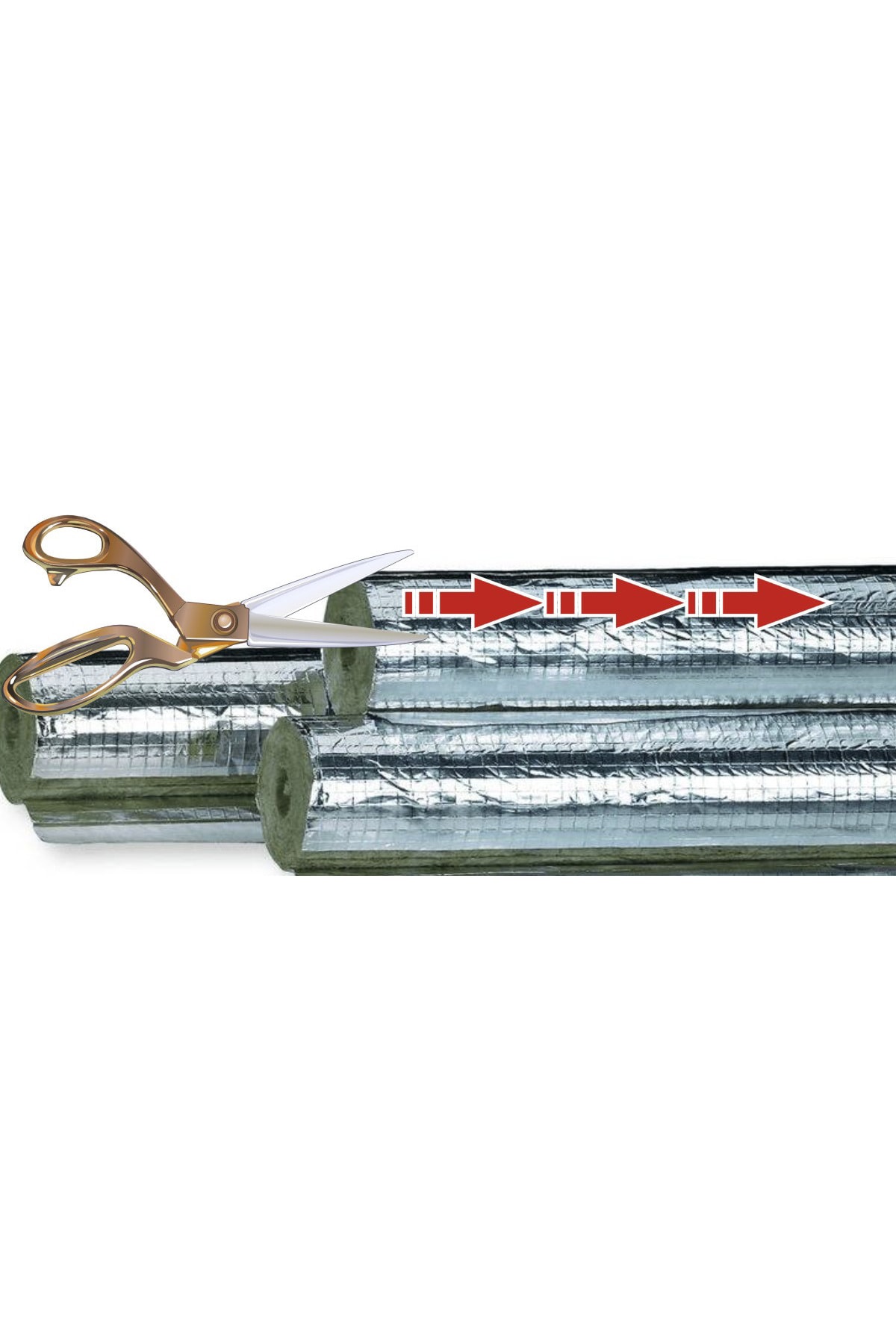 DOĞALGAZ KOMBİ FOLYO KAPLI TASARRUF BORU KILIFI 2 METRE 20/22mm-Borularınızı soğuktan sıcaktan korur