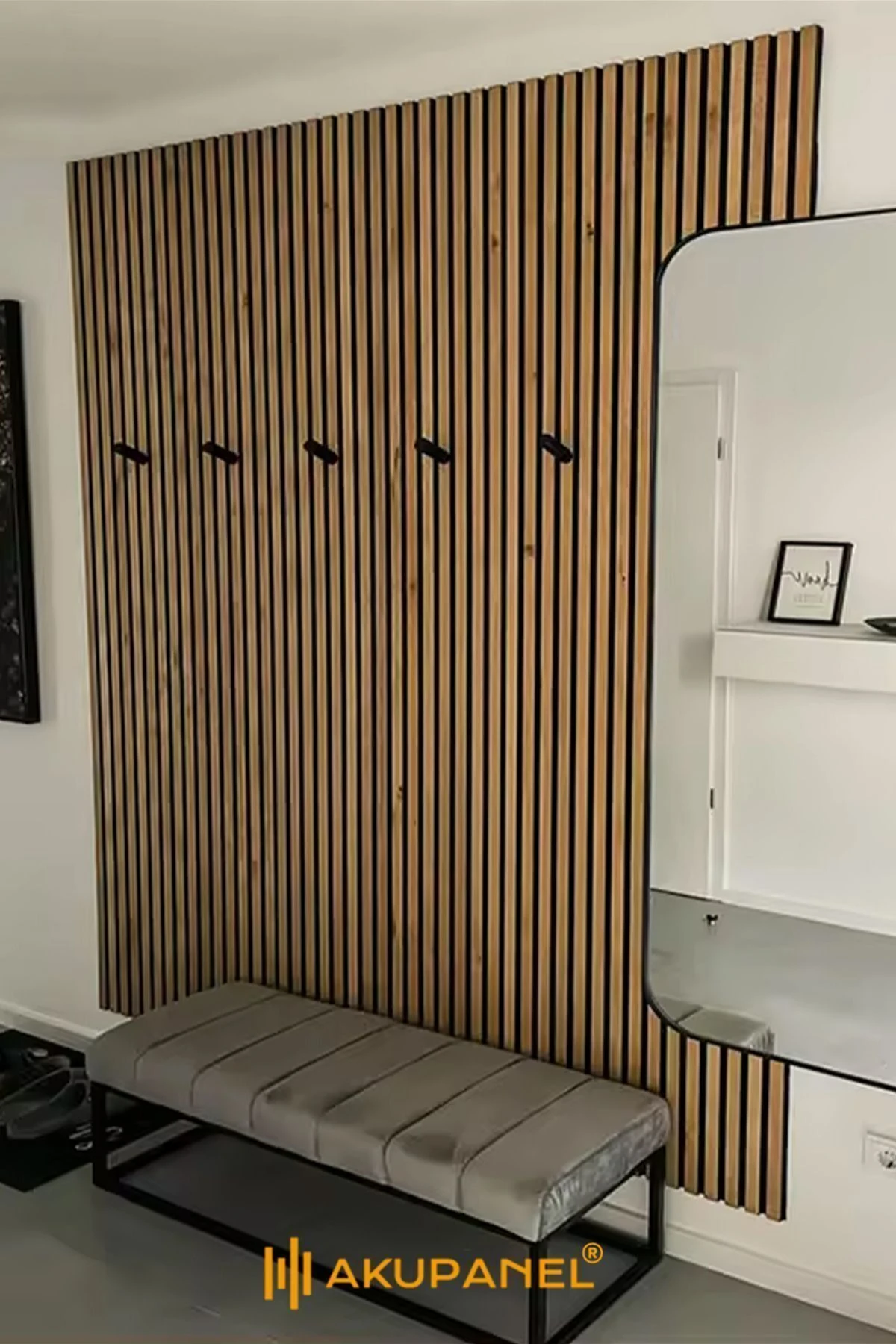 Flex 60x245 cm Meşe Renk Akustik Ahşap Duvar Paneli