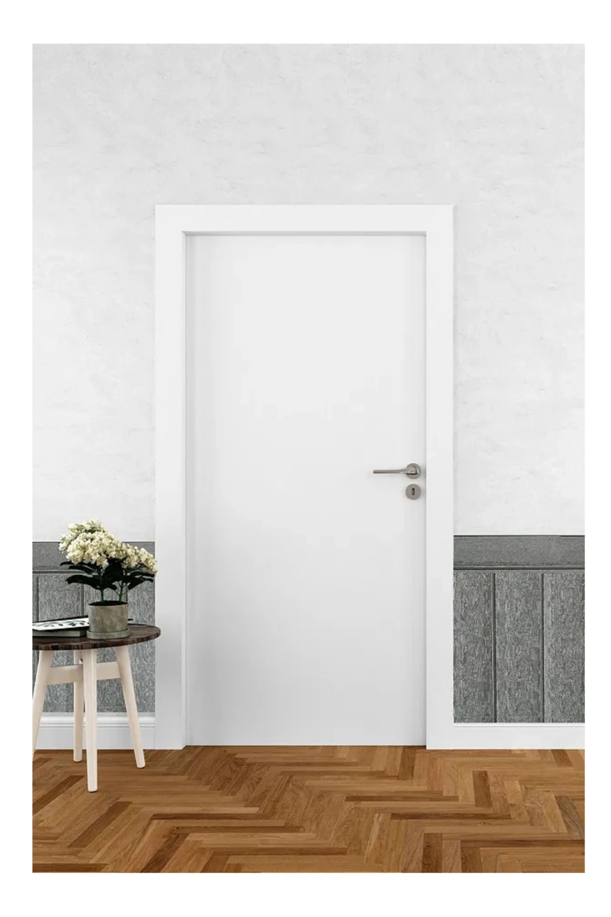 70x35 cm Kendinden Yapışkanlı Gri Lambri Esnek Köpük Dekoratif Duvar Paneli (1 Adet – 0,245 m²)