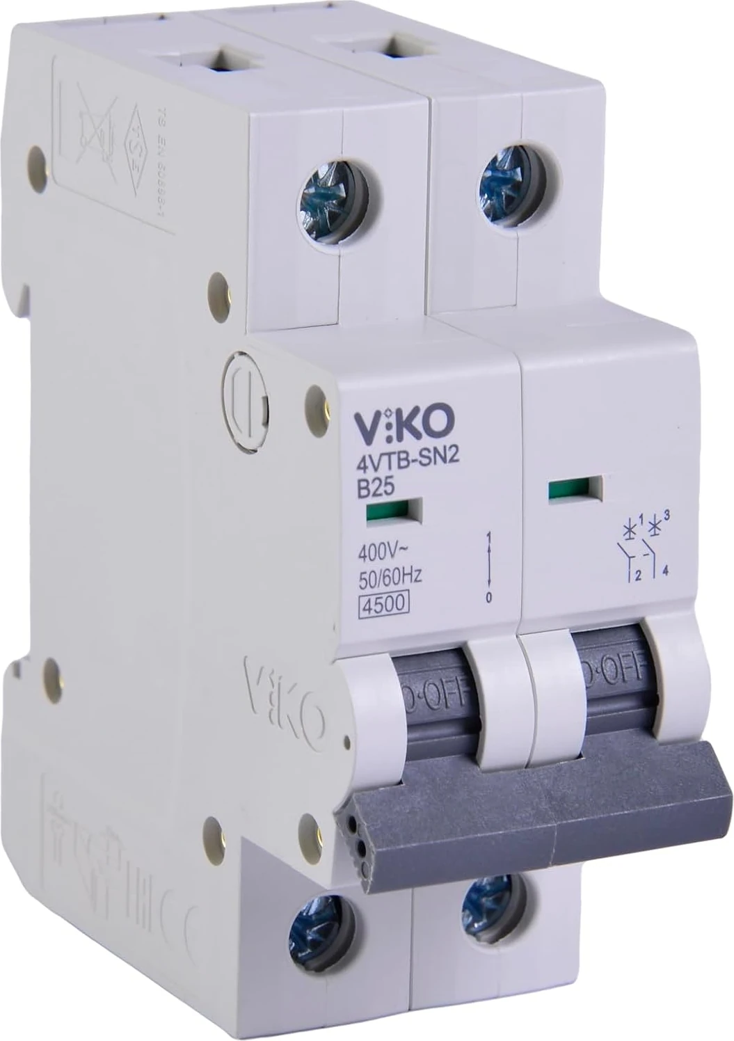 4VTB-2B25 Otomatik Sigorta 4,5ka B Tipi 2 Kutup 25A