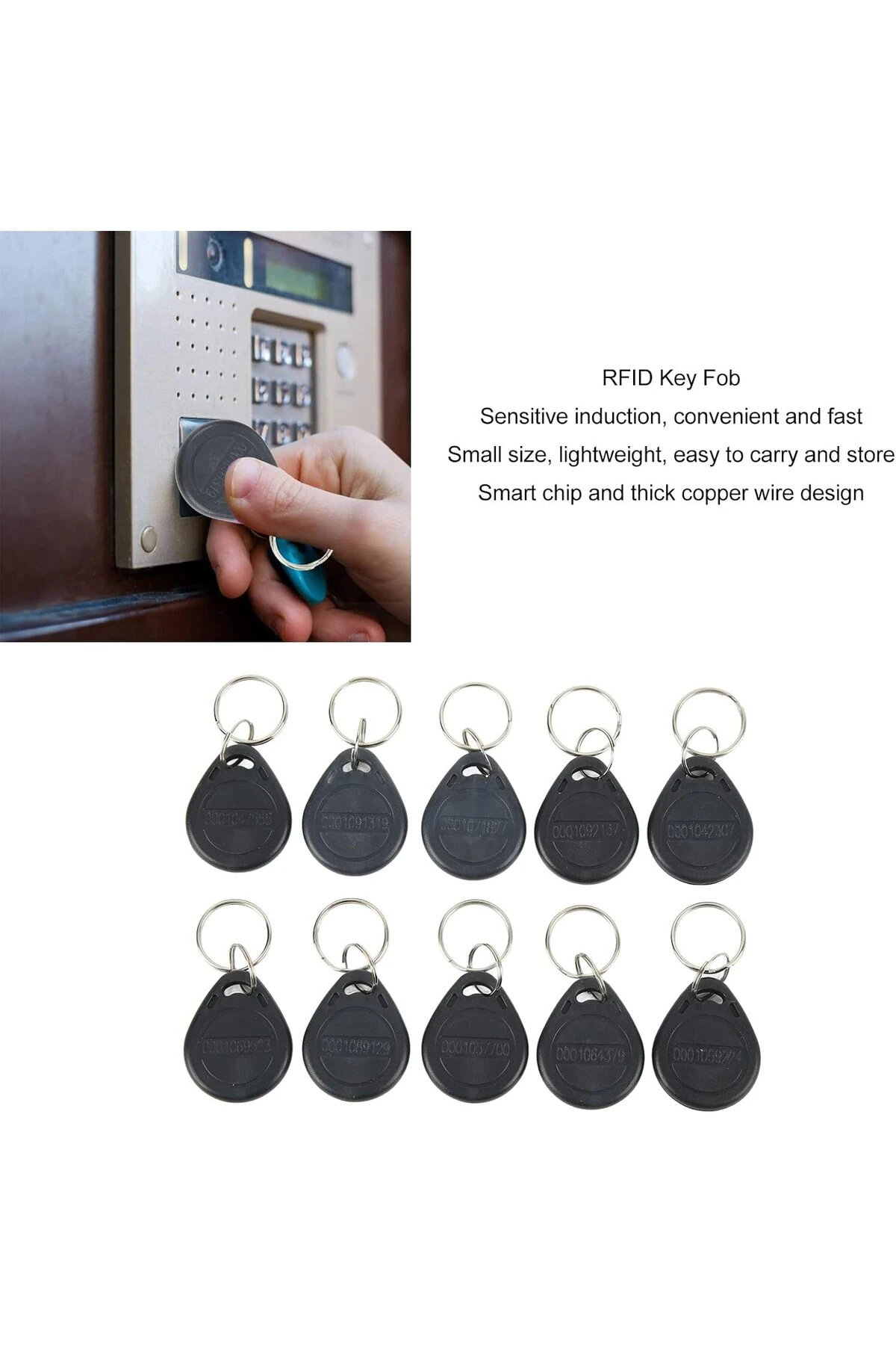 5 Adet Bina Giriş Kapıları Akıllı Kilit Için Çip Anahtar Keyfob Göstergeç Boncuk Anahtarlık