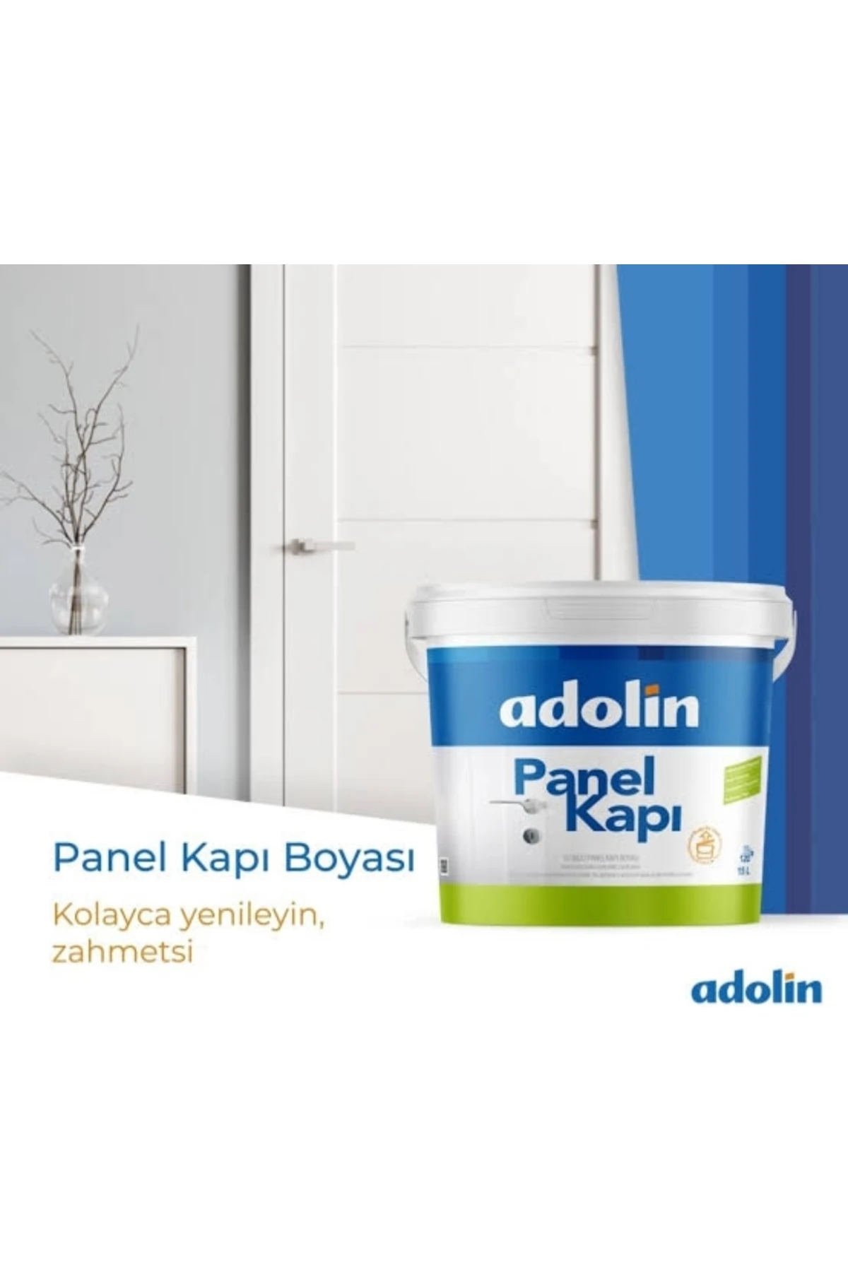Adolin Beyaz Su Bazlı Kokusuz Amerikan Panel Kapı Boyası 0.75 LT(Amerikan Panel Kapılar için Özel)