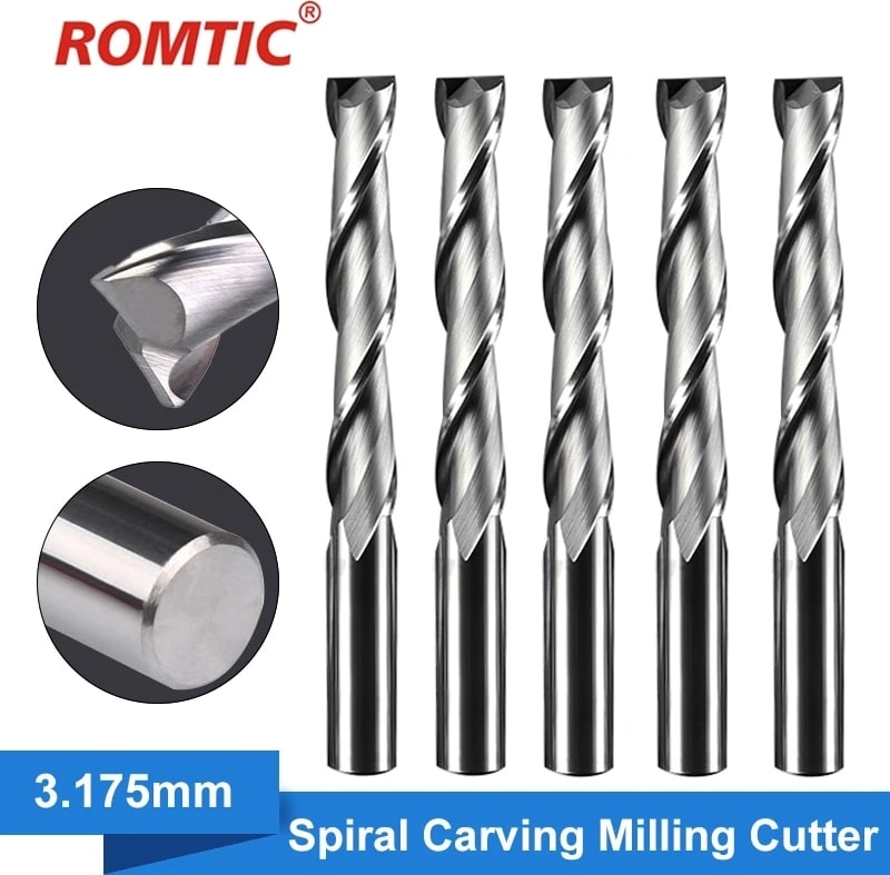 3.175X3.175X15HX38L Mdf Çiçek Kesme Spiral Oyma Freze Aracılığıyla Planya Kesici Ahşap Tahta Gravür Sunta Için Tungsten Karbür Frezeler (Yurt Dışından)