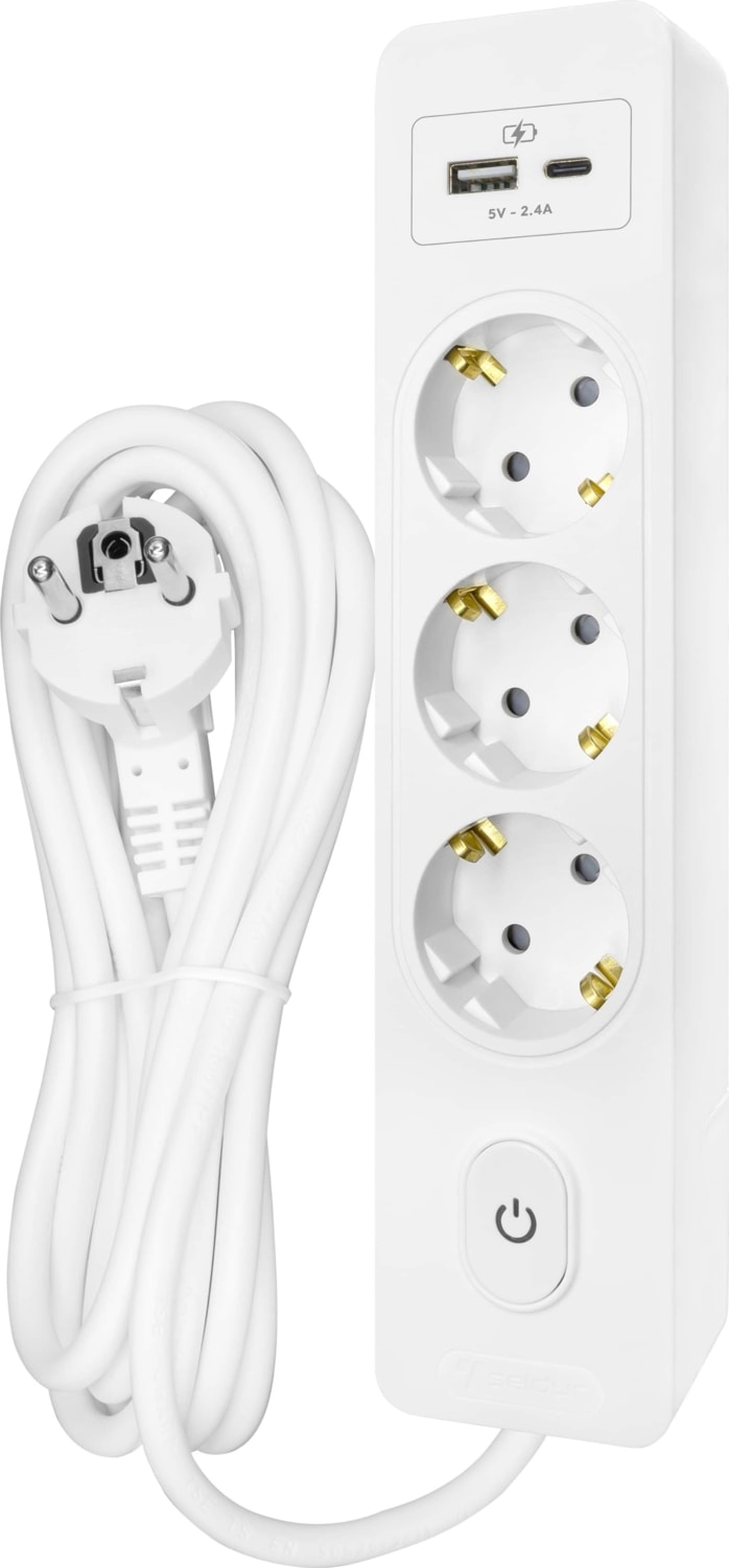 Kablolu Usb / Type-C 3'lü 3 Metre Grup Priz