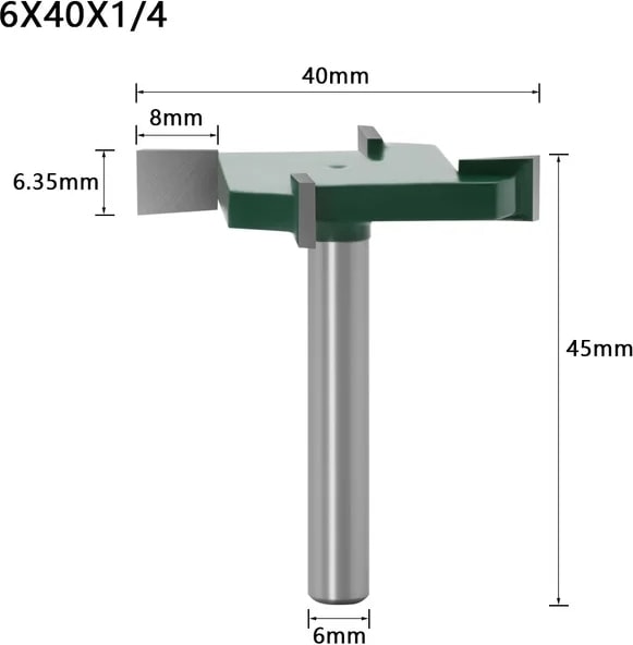 6X40X6.35 1/4 Inç 6mm Shank 4 Kenar T Tipi Planya Kesici Ağaç Işleme Aleti Freze Uçları Ahşap Endüstriyel Sınıf Freze Kesicisi Planya (Yurt Dışından)
