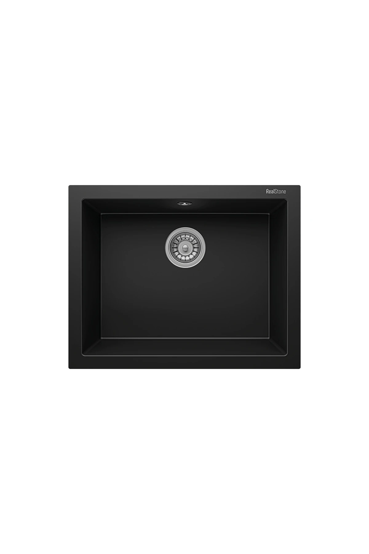 RealStone K012 Gordion 60 Granit Evye – Siyah, Tek Hazneli, Tezgah Altı / Üstü, 60x47,5 cm