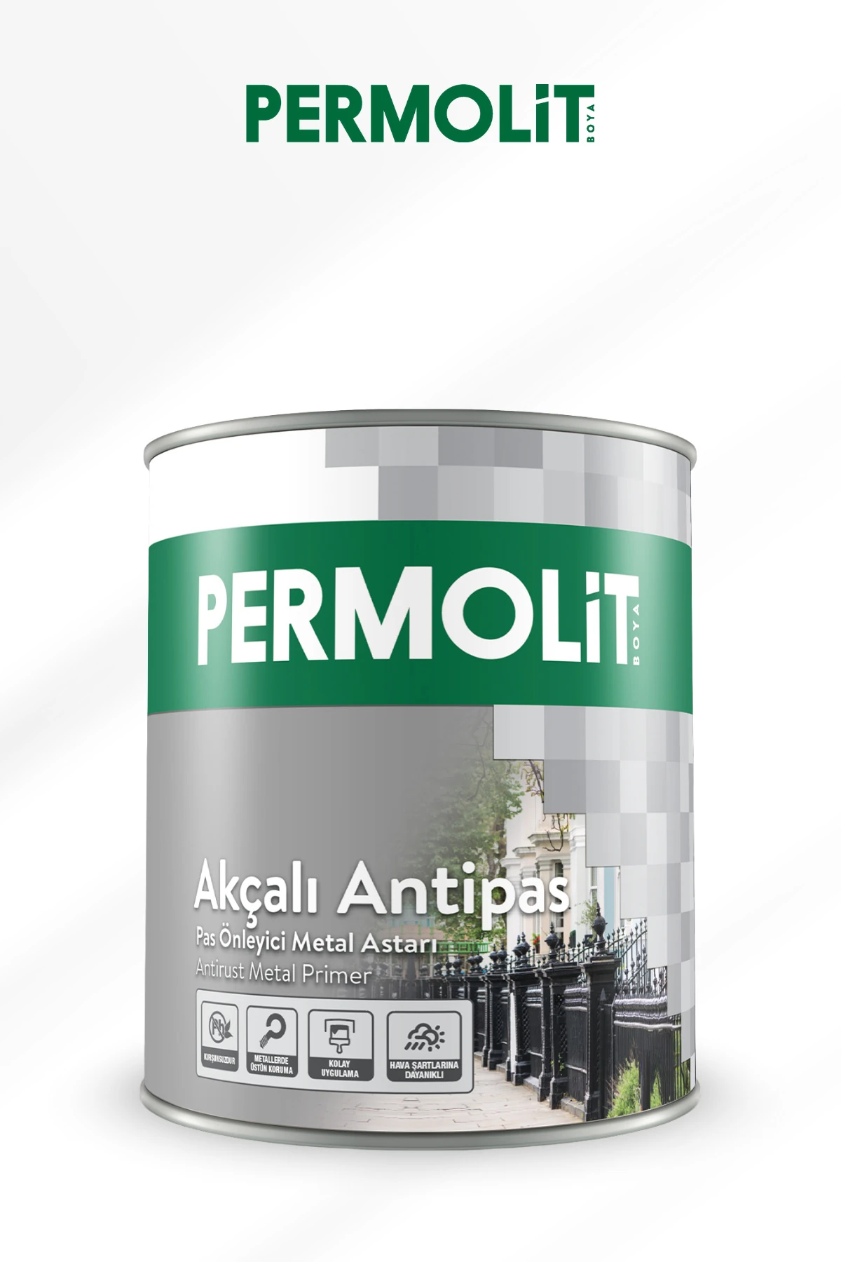 Akçalı Antipas 0,75L - 2,5L | Pas Önleyici Metal Astarı Gri