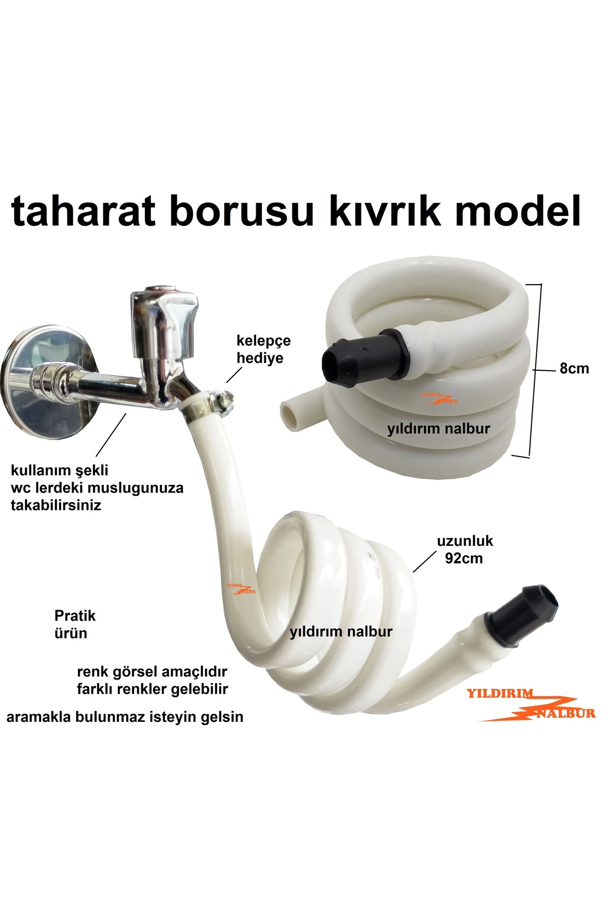 TAHARAT BORUSU 92 CM TAHARATMATİK TAHARET HORTUMU MUSLUK HORTUMU