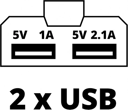 Akülü Mobil USB Şarj Cihazı TC-CP 18 Li USB-Solo Power X-Change (18 V PXC aküler için, akıllı telefon, tablet vb. şarj edebilme, 2 USB çıkışı, akü dahil değildir) - 4514120