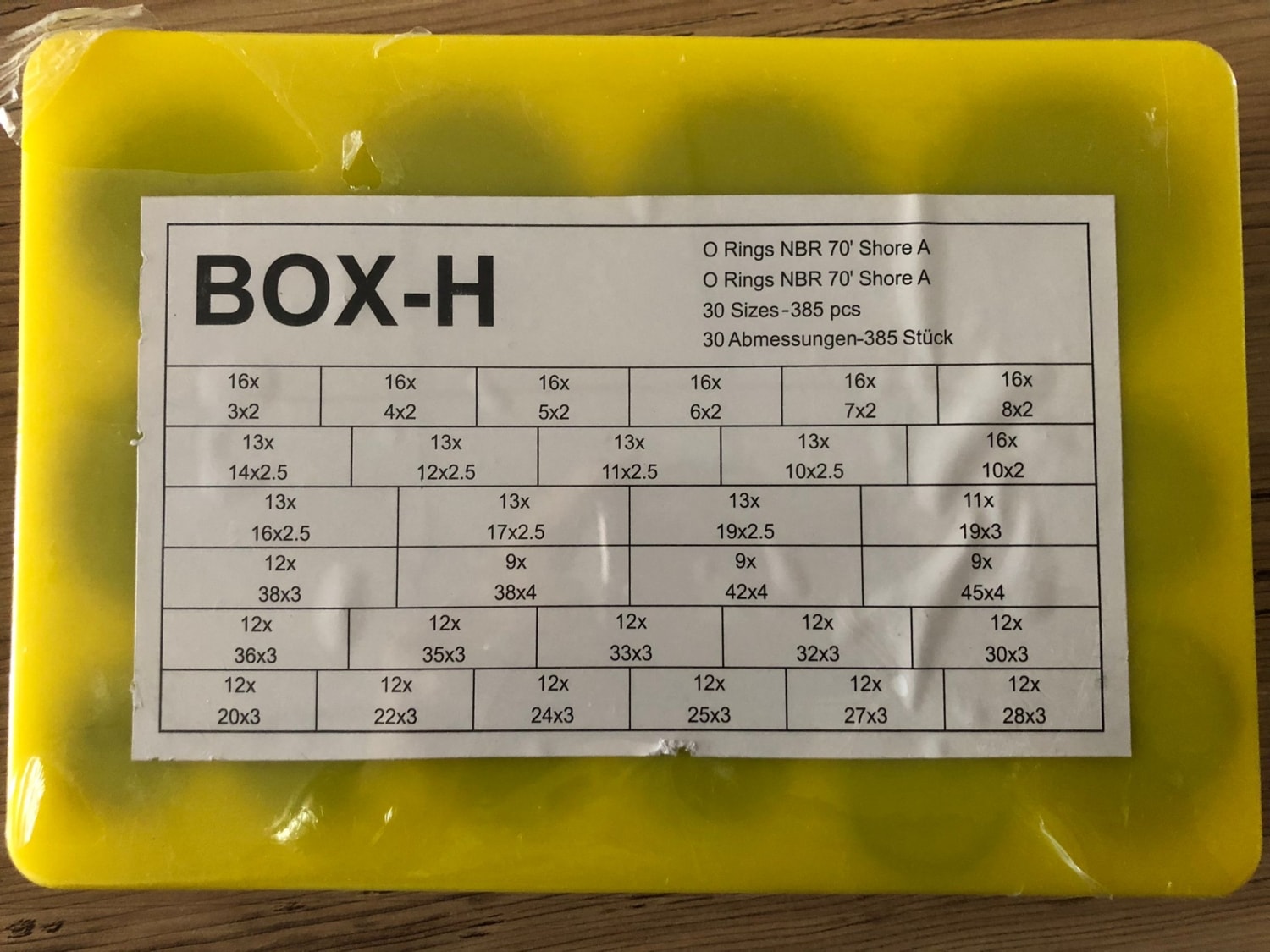 BOSCH Oring Seti Kit Nitril NBR 70 Metrik Box Metric 386 Adet O Ring 30 Ölçü