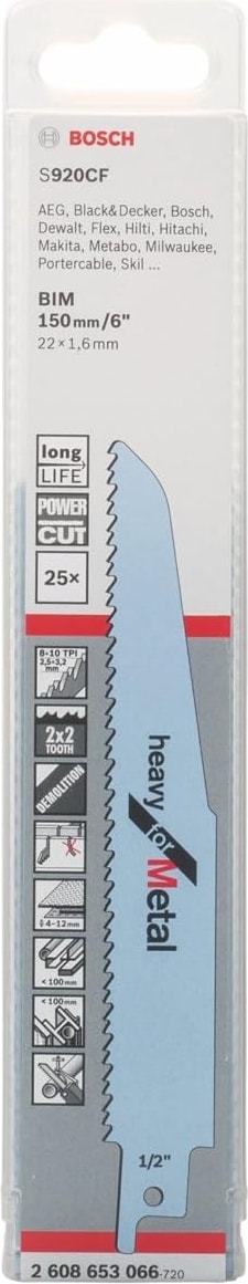BOSCH Storemax 2608653066 Tilki Kuyruğu Testere - S 920 Cf, 25 Parça