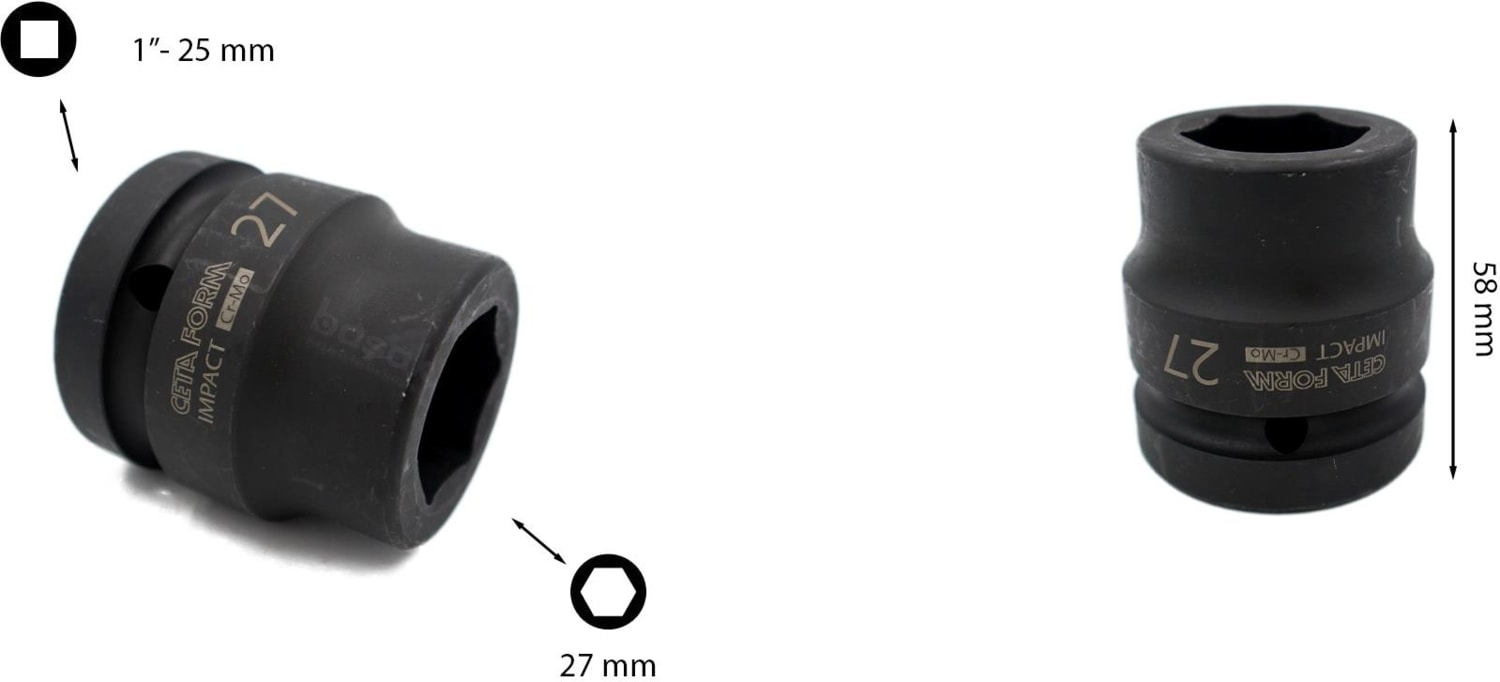27 mm 1” 6 Köşe Havalı Lokma Anahtar C82-H27