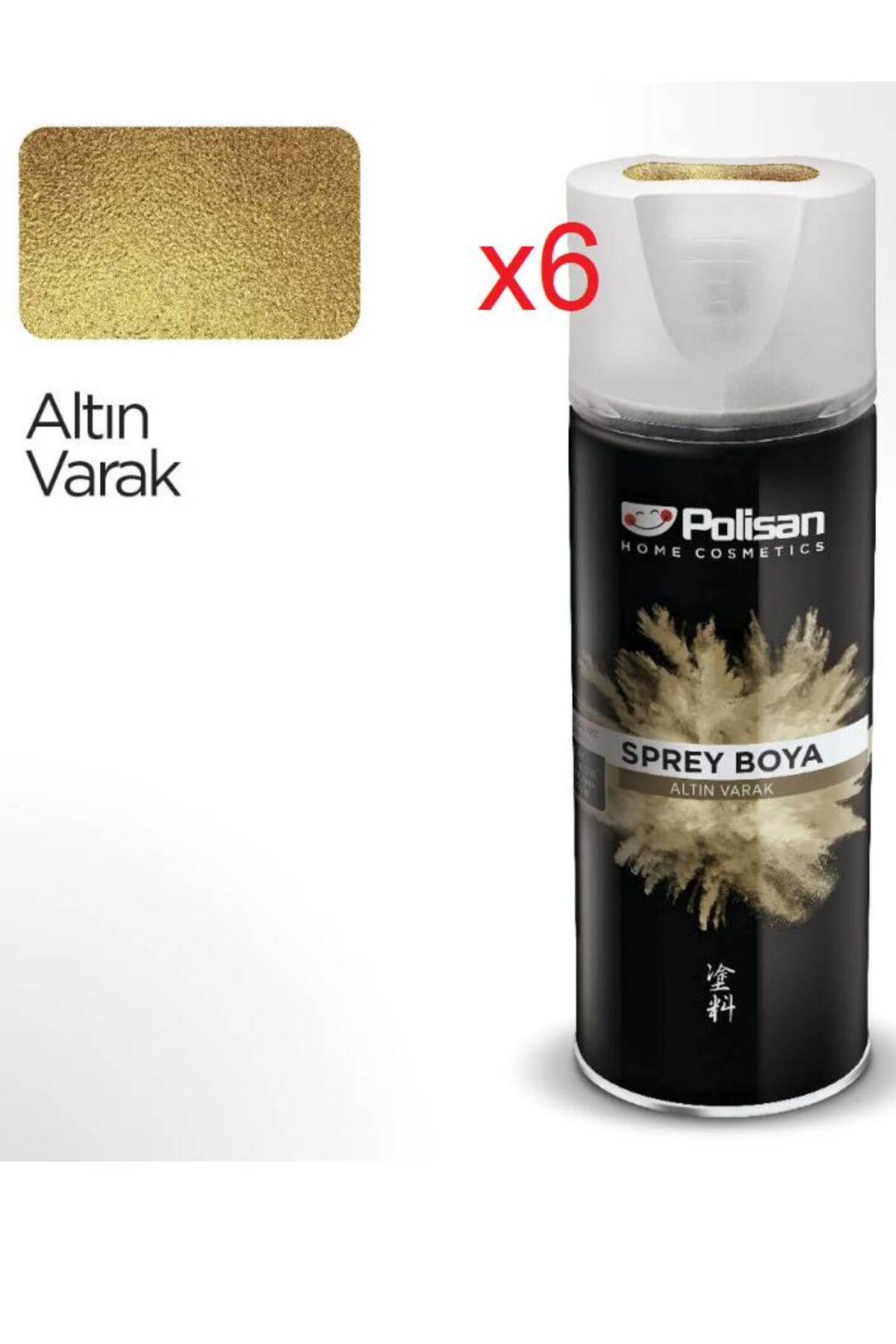Akrilik Sprey Boya 6 Adet 400 ml Altın Varak
