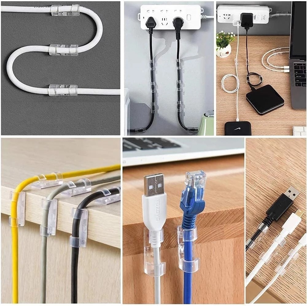 Kendinden Yapışkanlı Yeni Nesil Kablo Kancası Klips Tutucu 20 Adet
