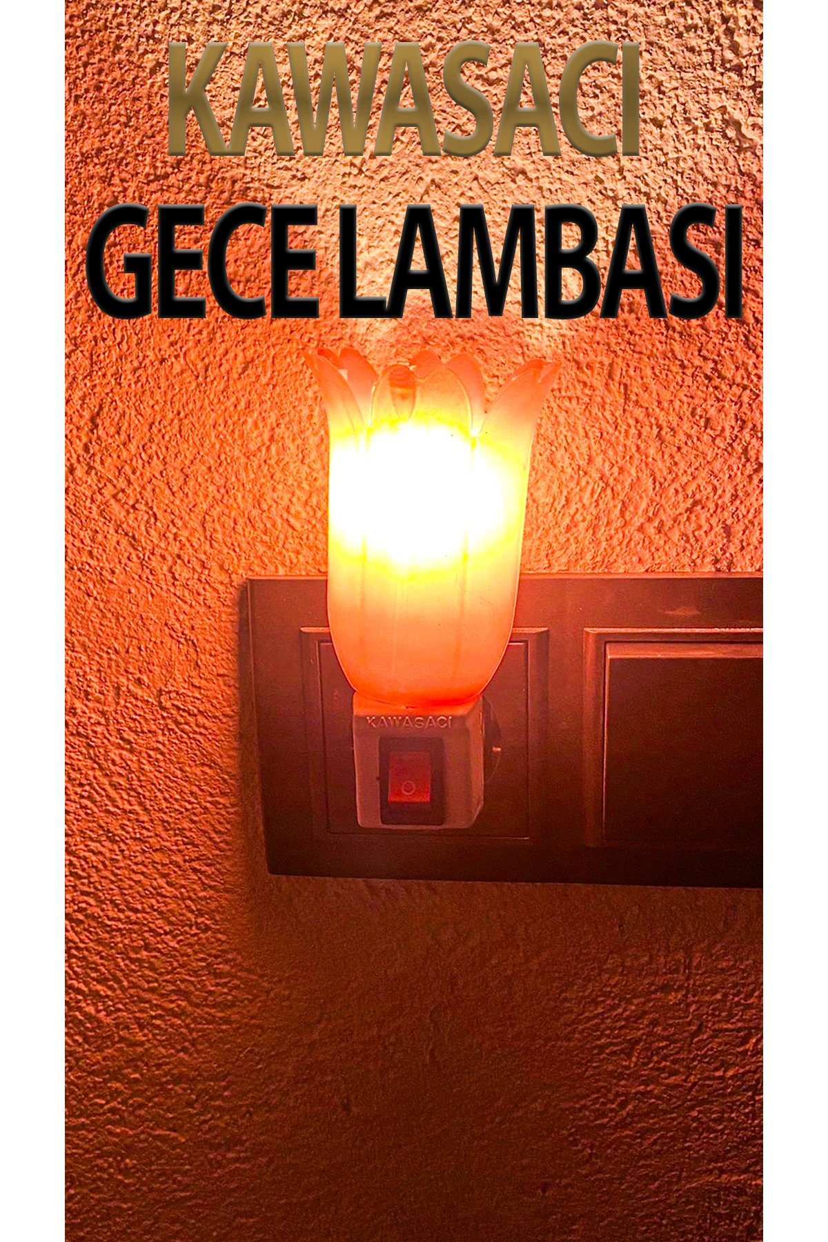 Pembe gece lambası, flaşlı, çıt çıt anahtarlı, 7 watt ampüllü, şık ve kullanışlı