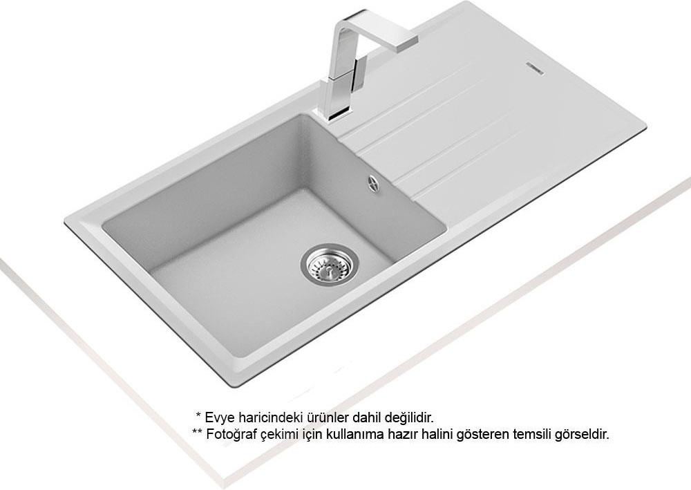 Stone 60 L-Tg Granit Evye, Beyaz, 115330005, 100X51 cm