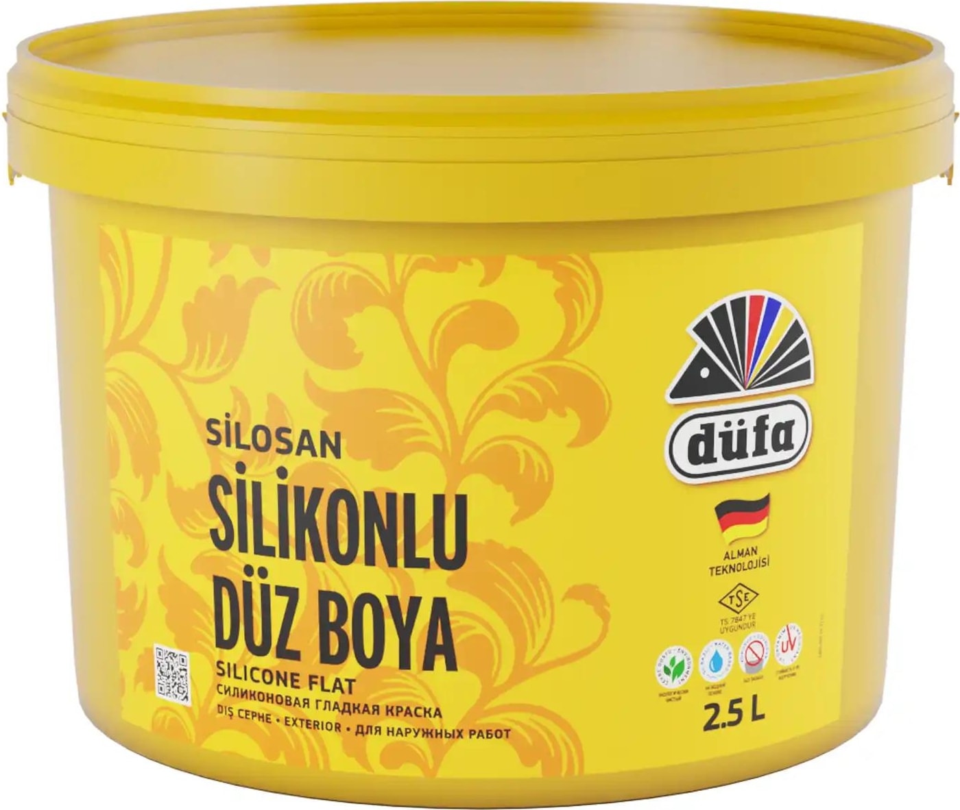 Silikonlu Düz Dış Cephe Duvar Boyası 1001 Beyaz 2.5 l