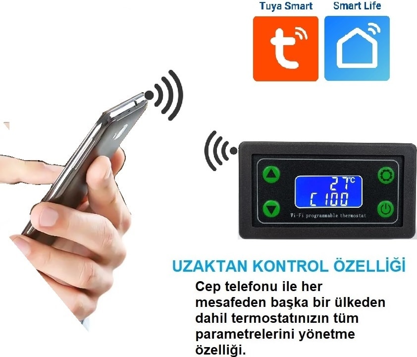 Smart Wifi DC12/24V 30A Termostat/ Timer