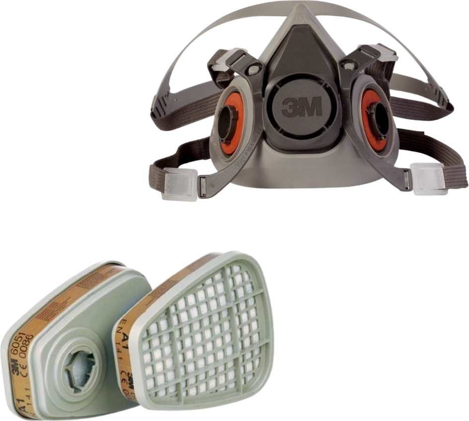 6300 Yarım Yüz Maskesi ve 3m 6051 A1 Maske Filtresi